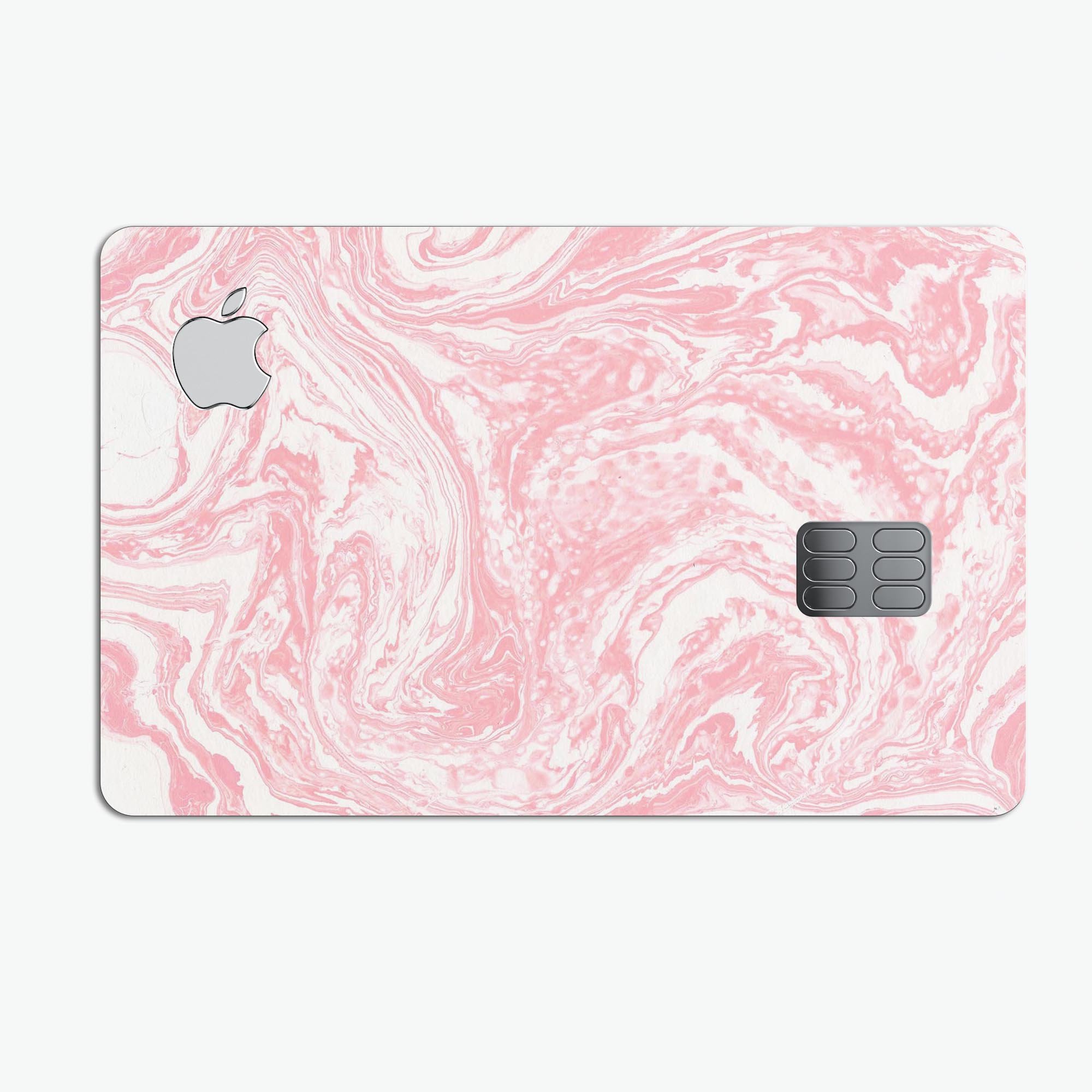 Marbleized Pink v3 decal skin for Apple Card, showcasing a stylish design with premium vinyl protection.