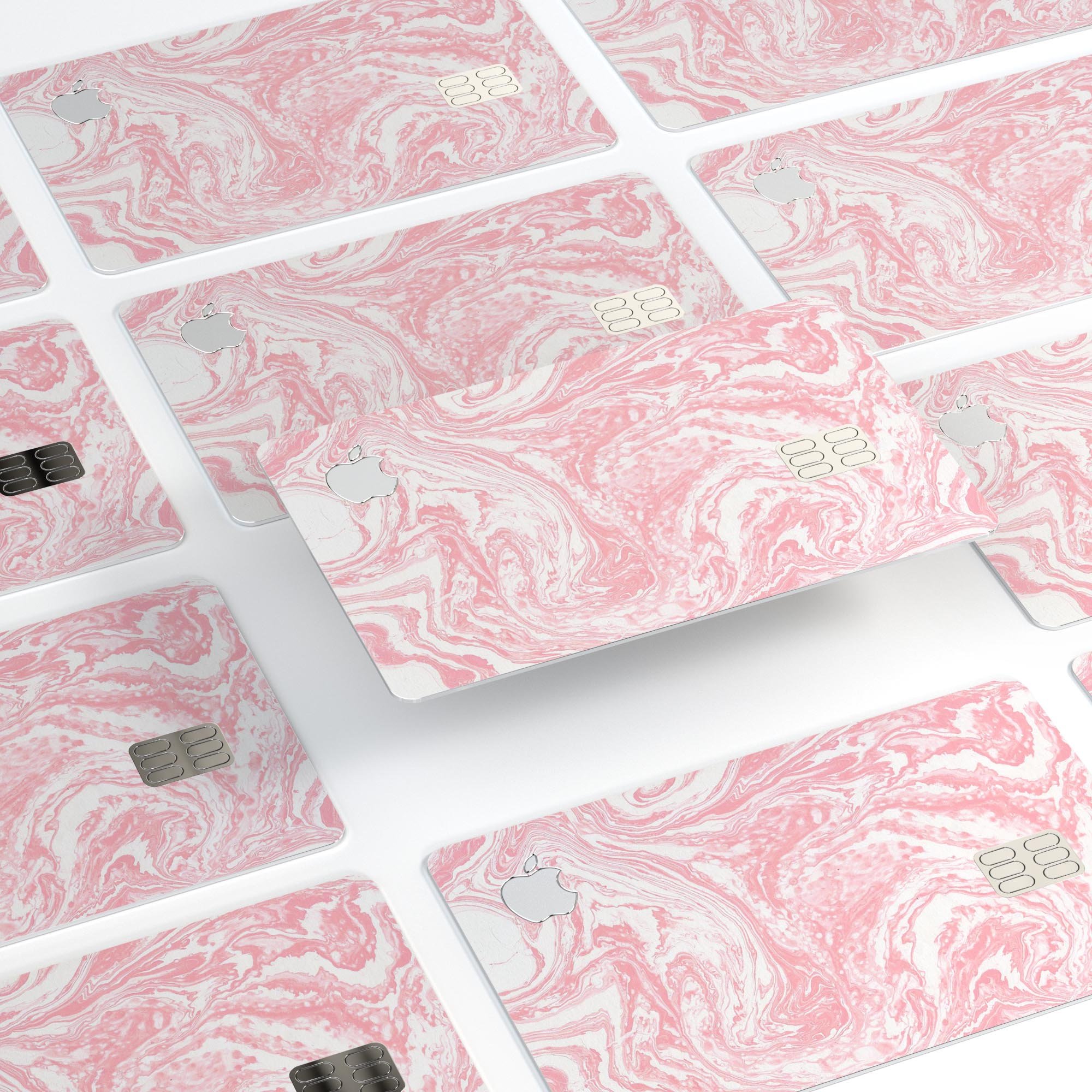 Marbleized Pink v3 decal skin for Apple Card, showcasing a stylish design with premium vinyl protection.