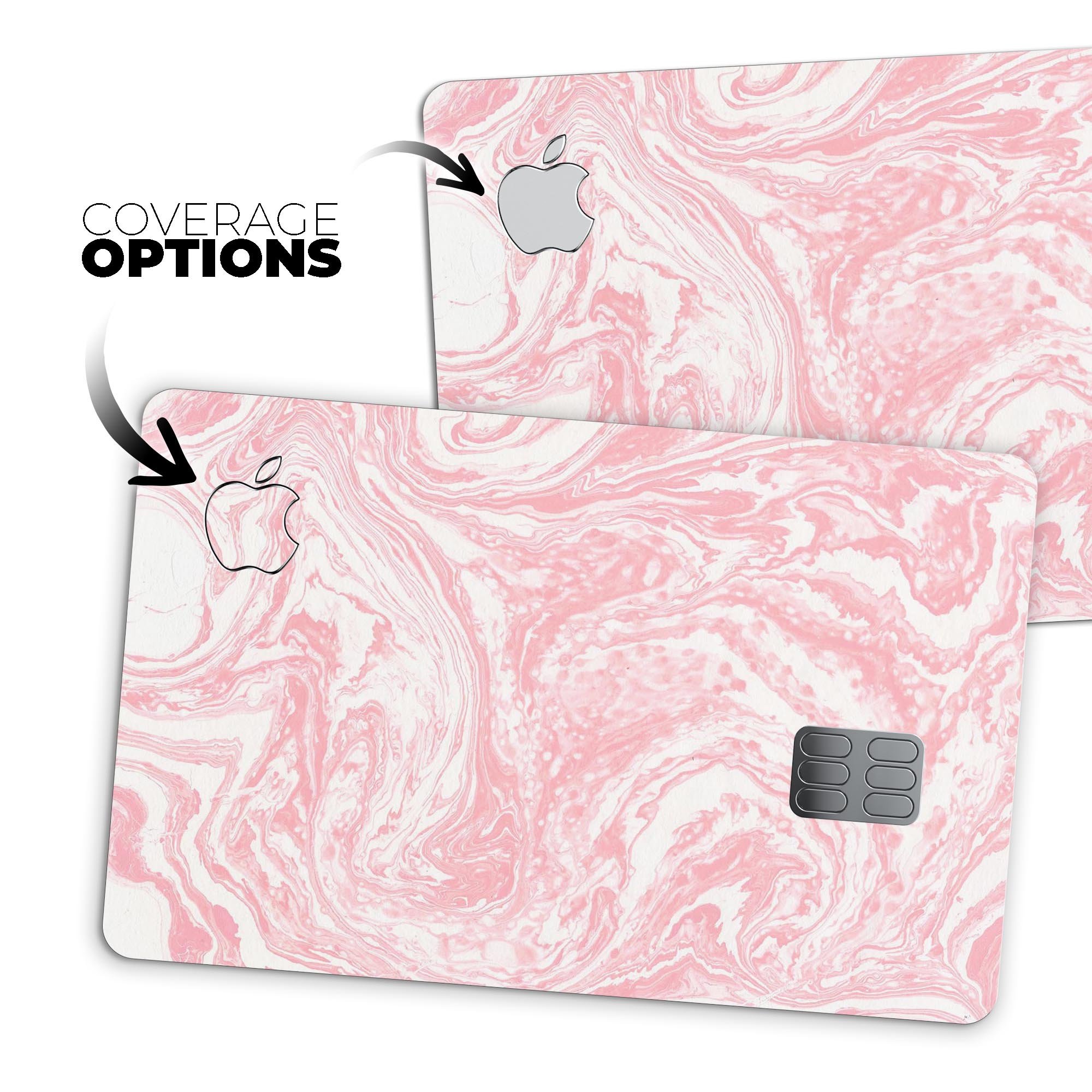 Marbleized Pink v3 decal skin for Apple Card, showcasing a stylish design with premium vinyl protection.