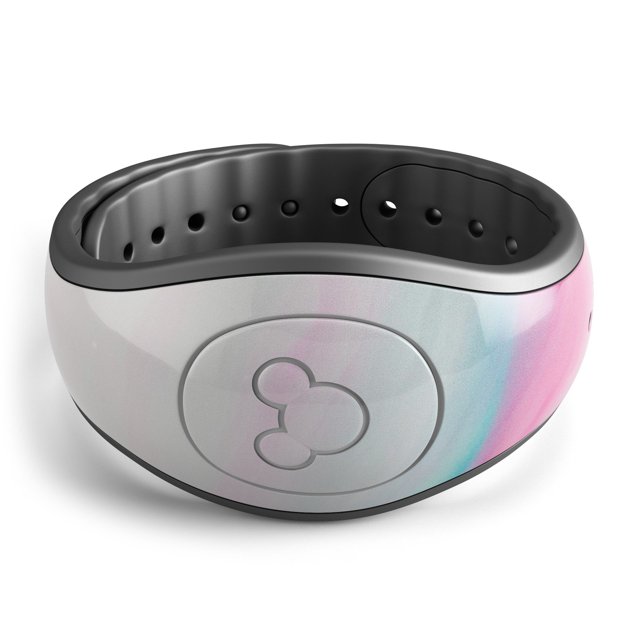 Marbleized soft pink decal skin wrap kit for Disney Magic Band, showcasing a stylish design and high-quality finish.