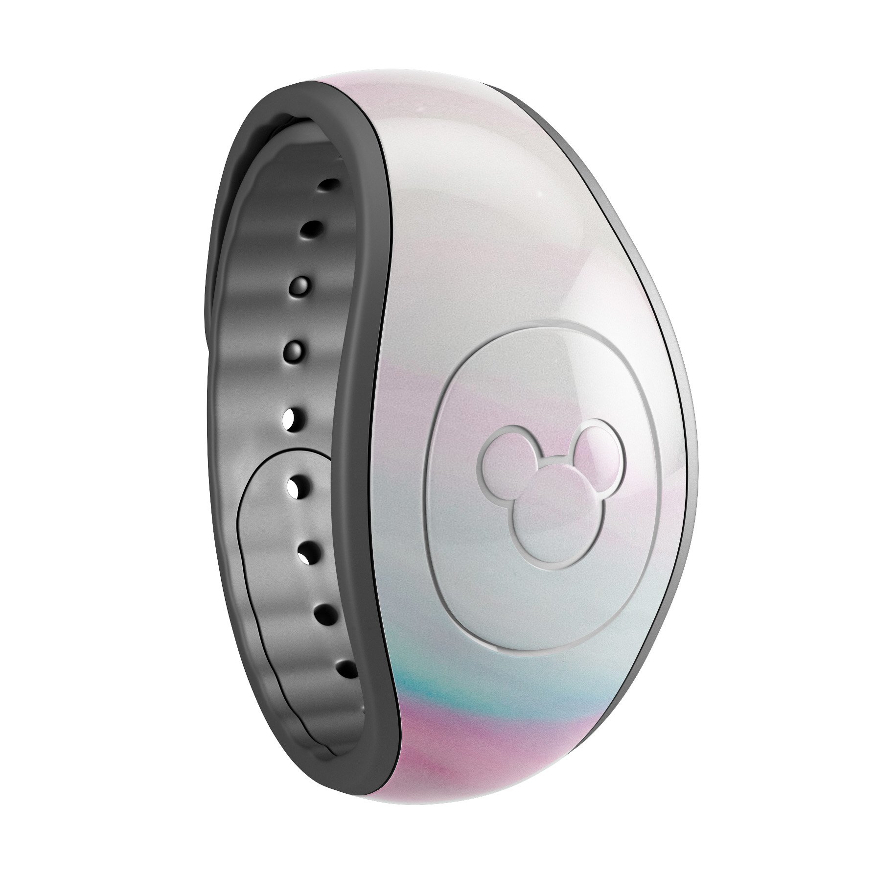 Marbleized soft pink decal skin wrap kit for Disney Magic Band, showcasing a stylish design and high-quality finish.