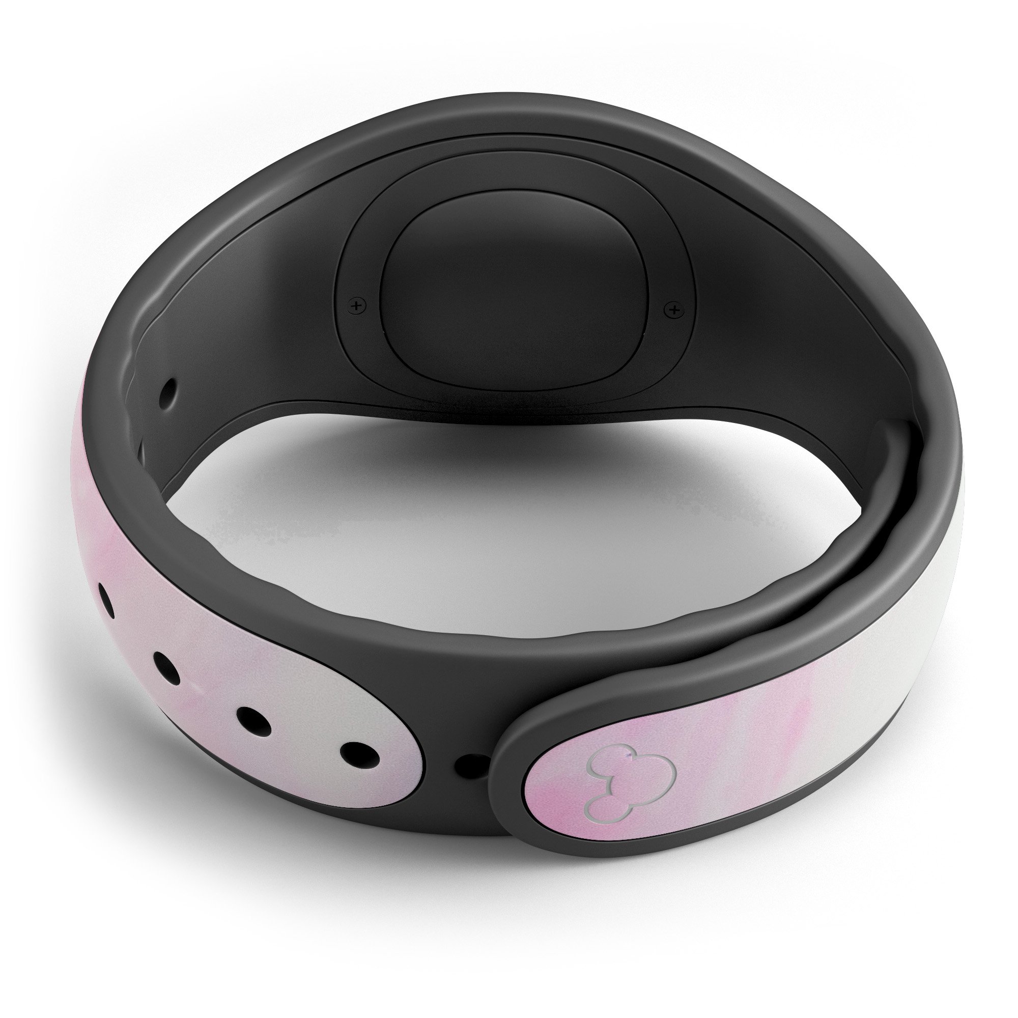 Marbleized soft pink decal skin wrap kit for Disney Magic Band, showcasing a stylish design and high-quality finish.