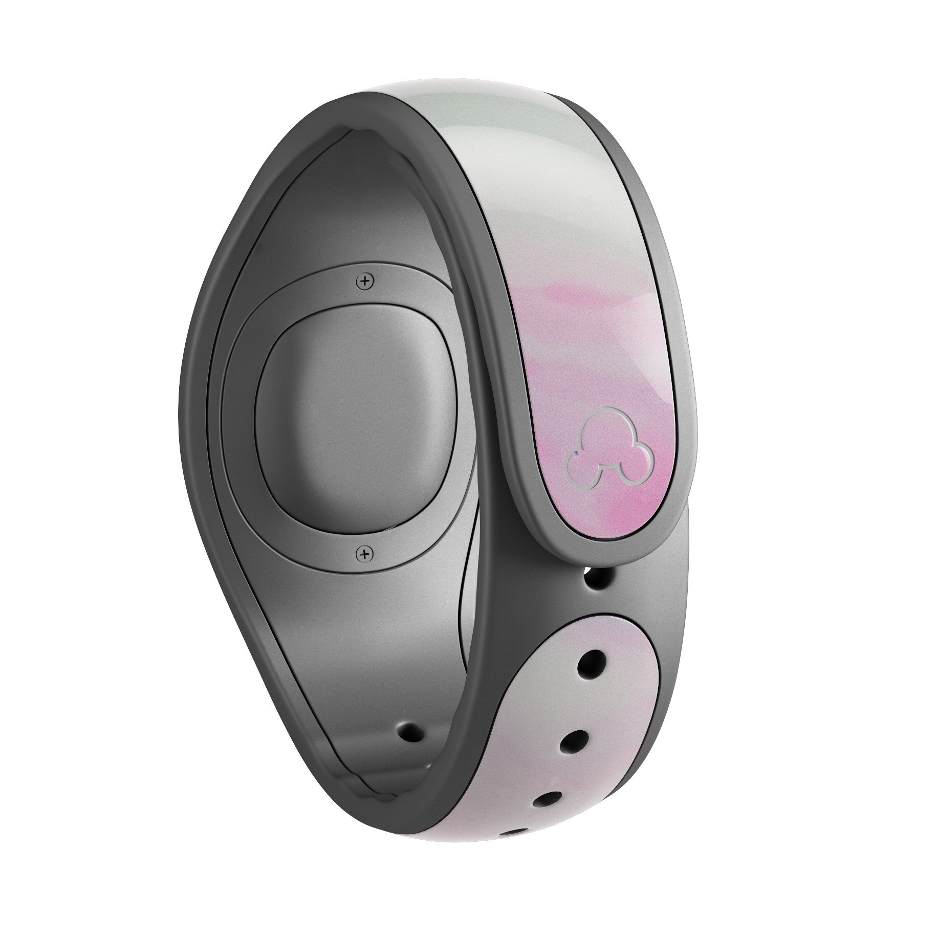 Marbleized soft pink decal skin wrap kit for Disney Magic Band, showcasing a stylish design and high-quality finish.