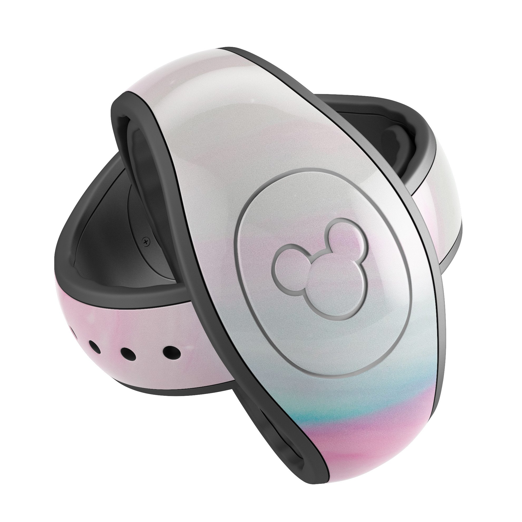 Marbleized soft pink decal skin wrap kit for Disney Magic Band, showcasing a stylish design and high-quality finish.