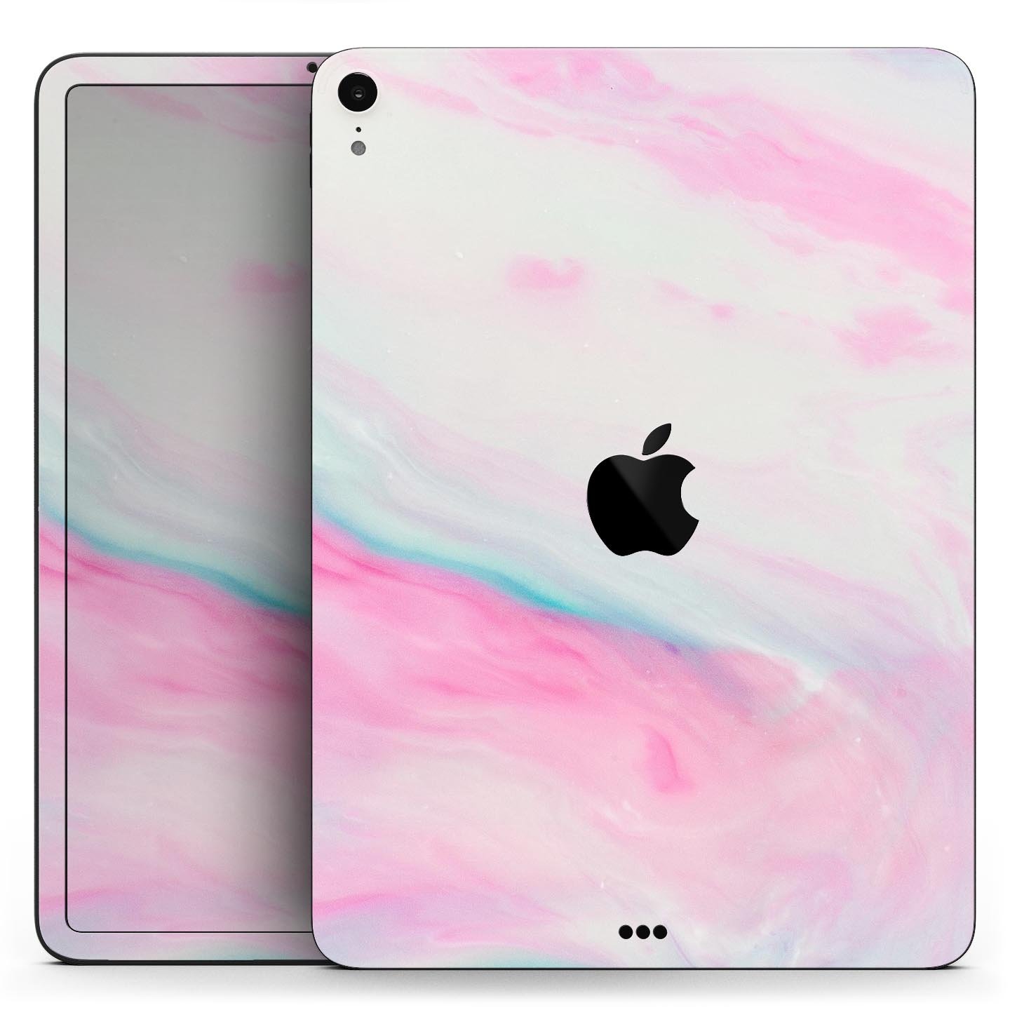 Marbleized Soft Pink Full Body Skin Decal for Apple iPad Pro, showcasing its elegant design and premium finish.