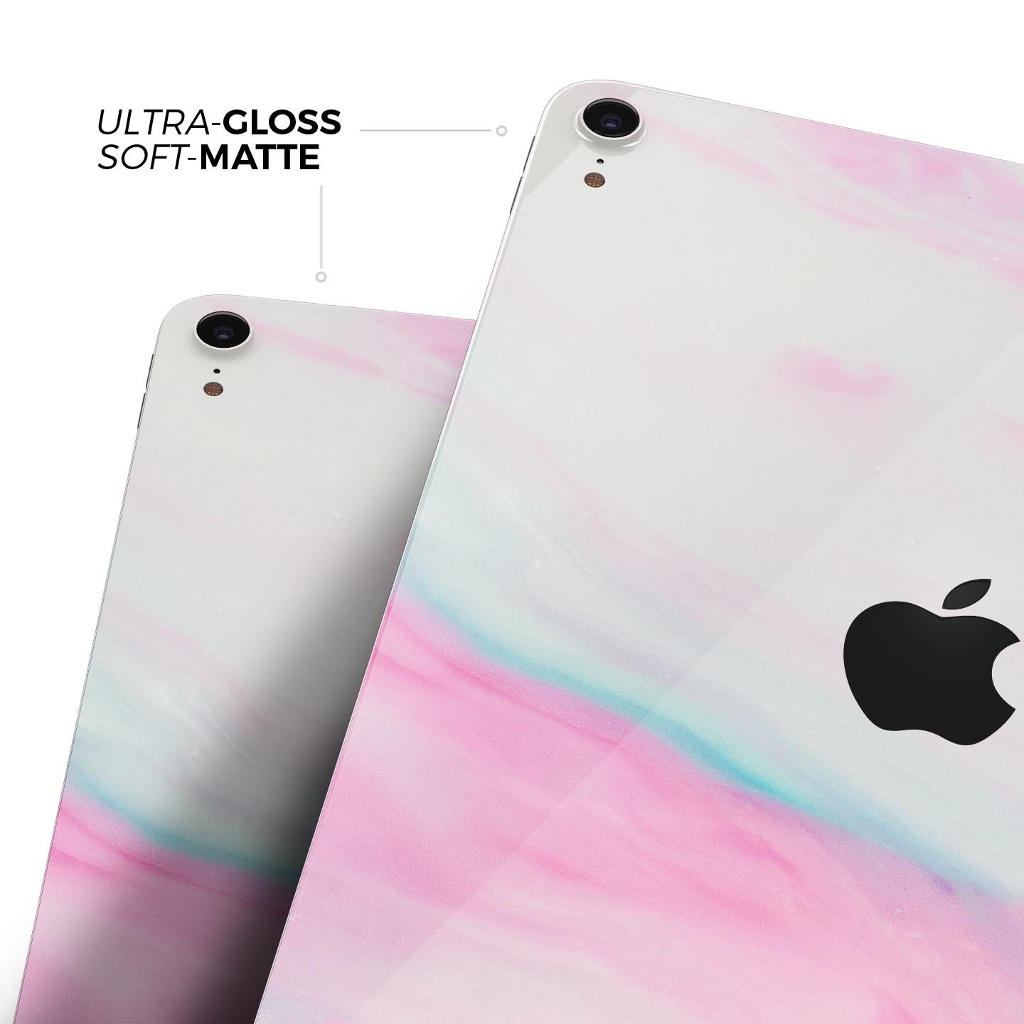 Marbleized Soft Pink Full Body Skin Decal for Apple iPad Pro, showcasing its elegant design and premium finish.