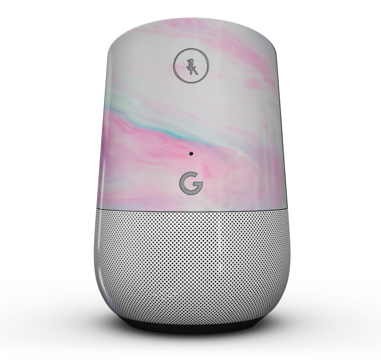 Marbleized Soft Pink Full-Body Skin Kit for Google Home Assistant, showcasing a stylish design and perfect fit.