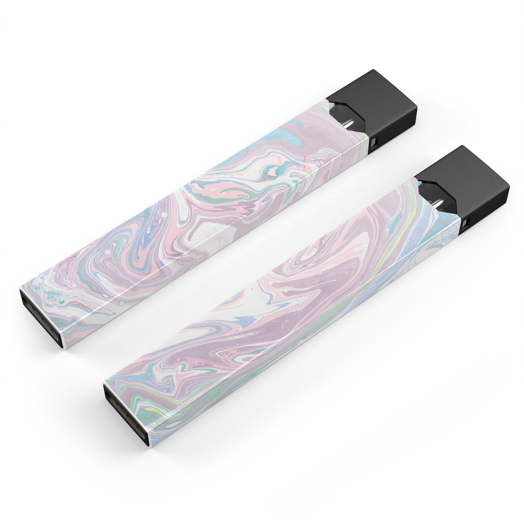 Marbleized Swirling Candy Coat skin-wrap for JUUL vaping device, showcasing vibrant colors and a sleek design.