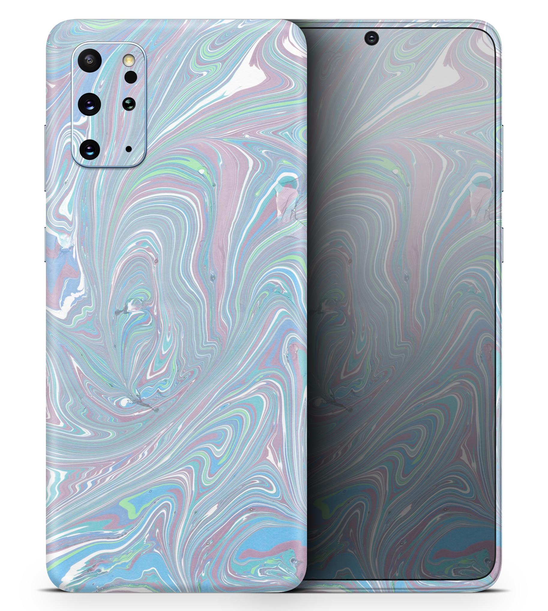 Marbleized Swirling Color Passion Skin-Kit for Samsung Galaxy, showcasing vibrant colors and a sleek design.