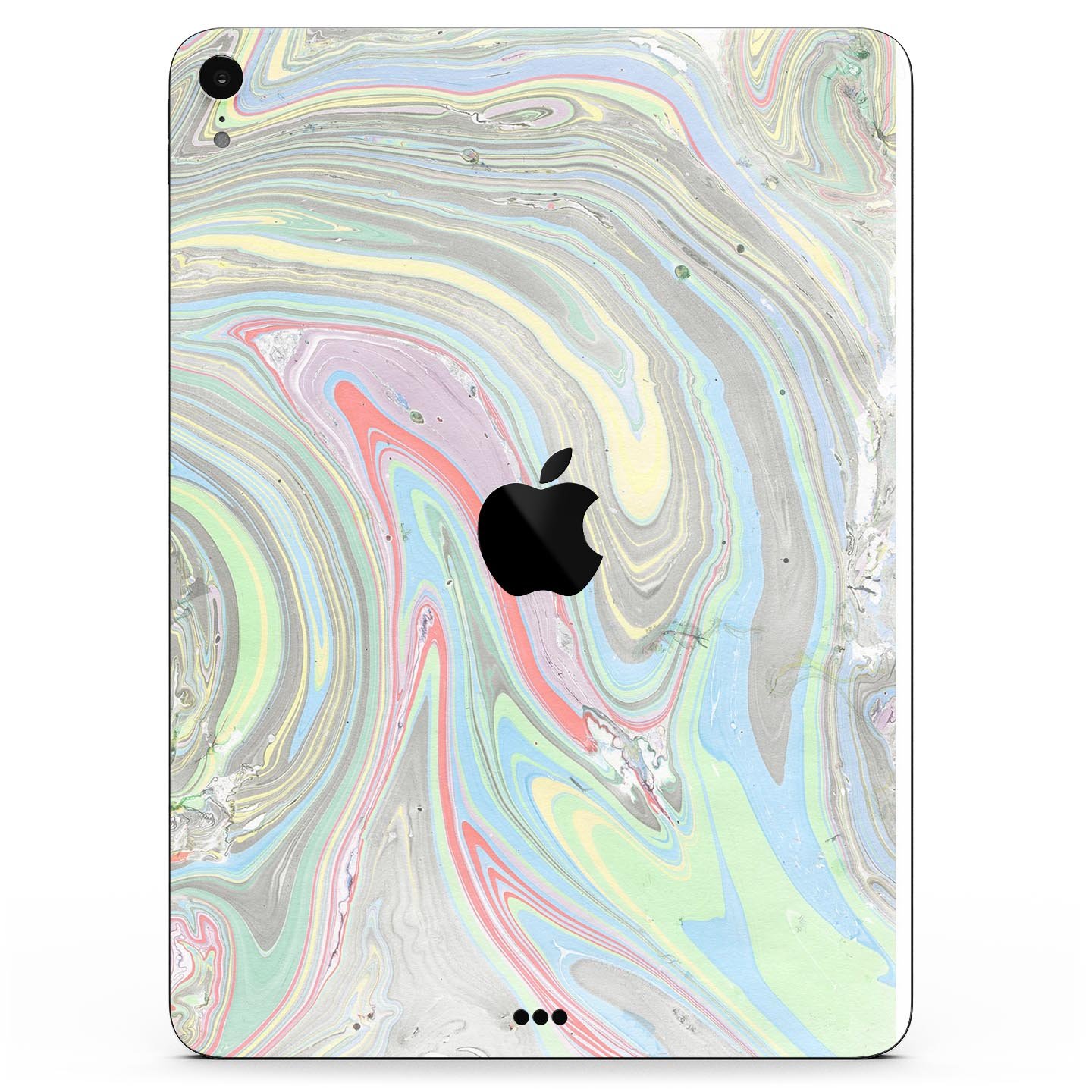 Marbleized Swirling Colors v2 skin decal for Apple devices, showcasing vibrant colors and a sleek design.