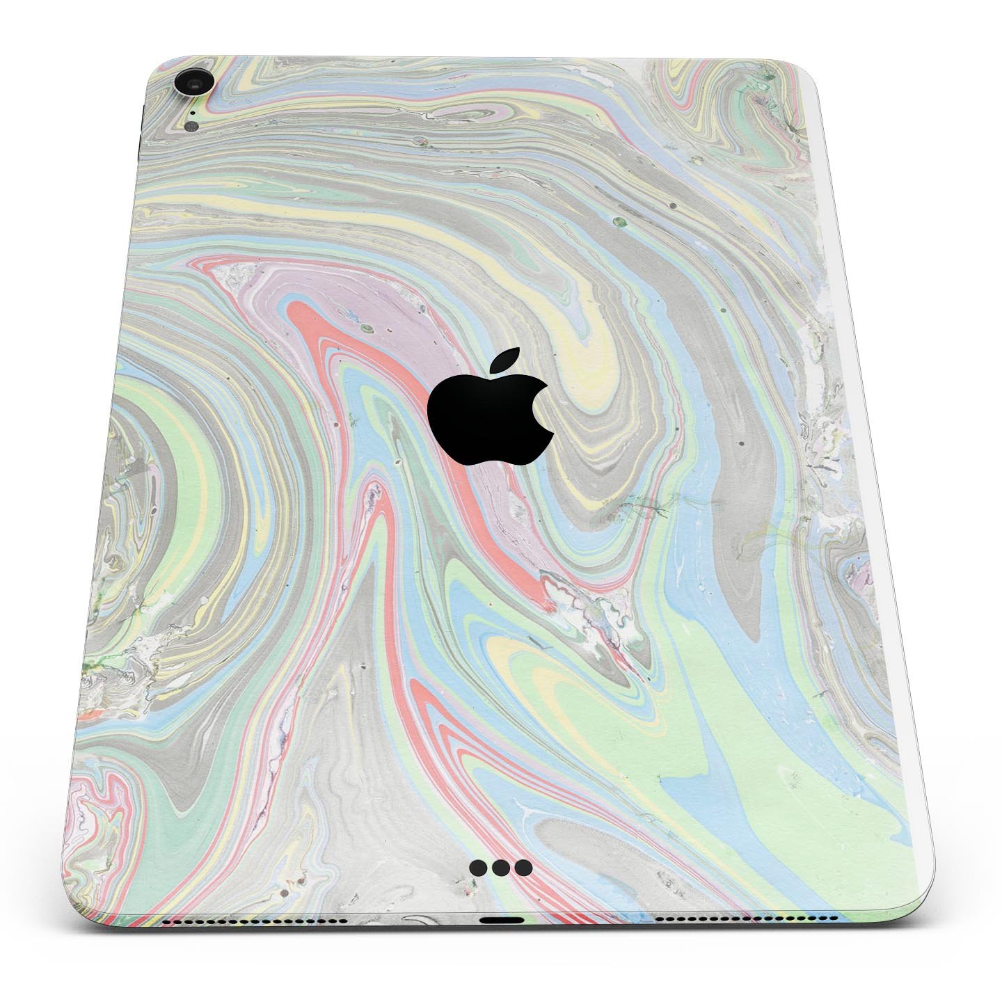 Marbleized Swirling Colors v2 skin decal for Apple devices, showcasing vibrant colors and a sleek design.