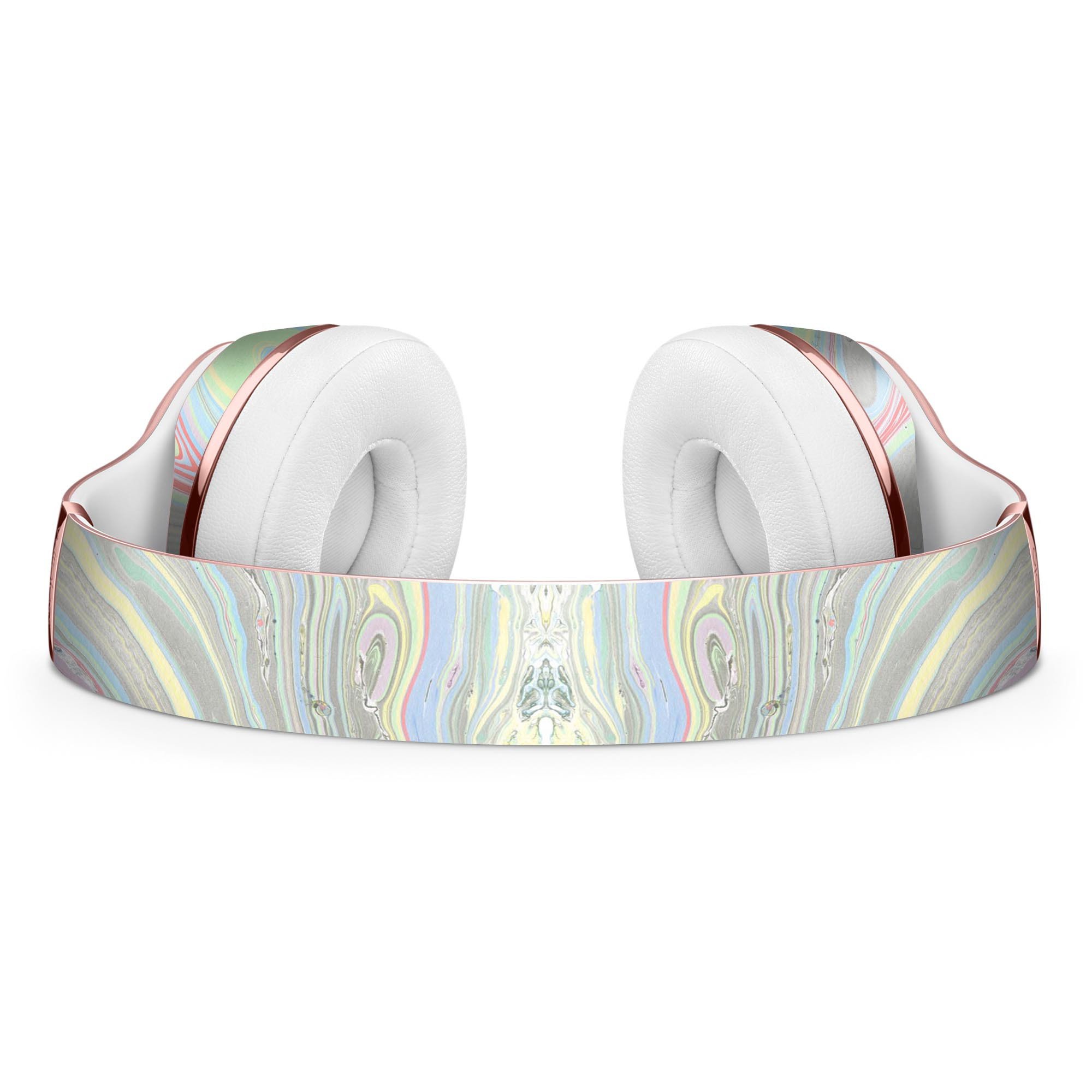 Marbleized Swirling Colors v2 Full-Body Skin Kit for Beats by Dre Solo 3 Wireless Headphones, showcasing vibrant colors and a sleek design.