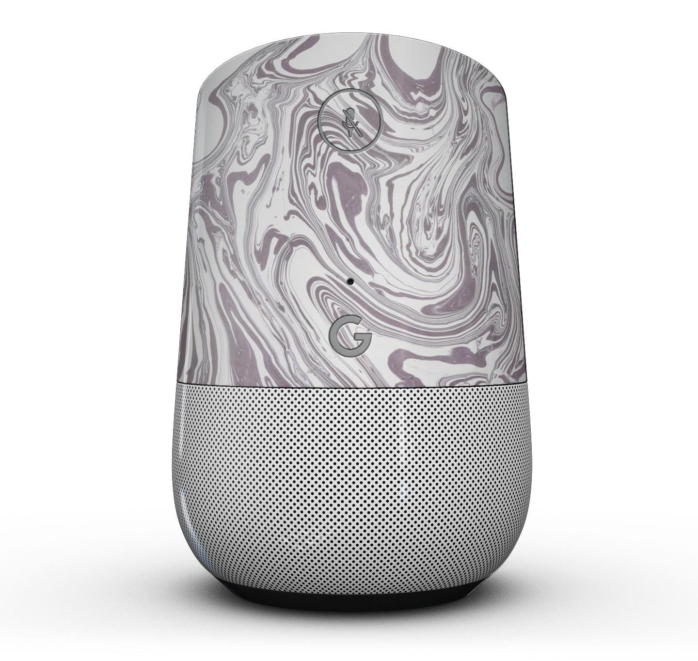 Marbleized Swirling Dark Purple Full-Body Skin Kit for Google Home Assistant, showcasing its unique design and precision fit.