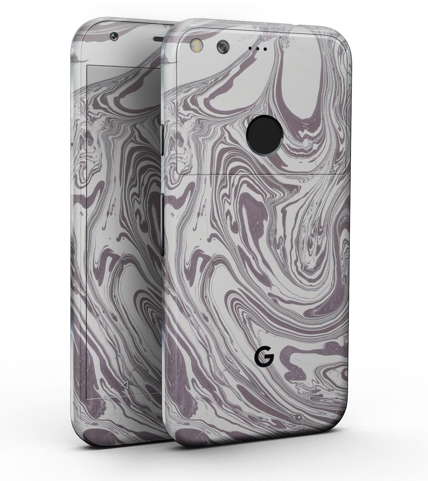 Marbleized Swirling Dark Purple Full-Body Skin Kit for Google Pixel, showcasing a sleek design and precision fit.