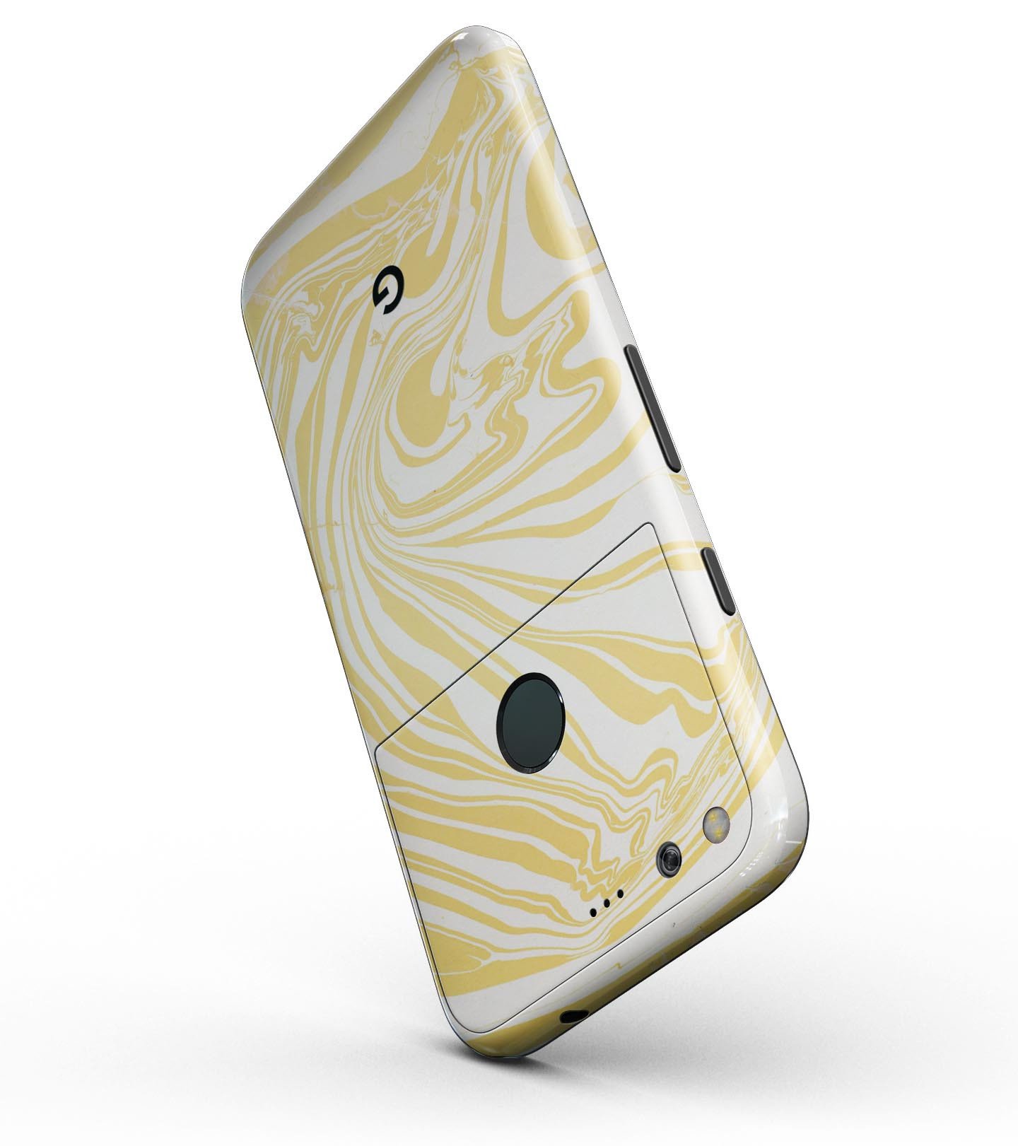 Marbleized Swirling Gold Full-Body Skin Kit for Google Pixel, showcasing a sleek design and precision fit.