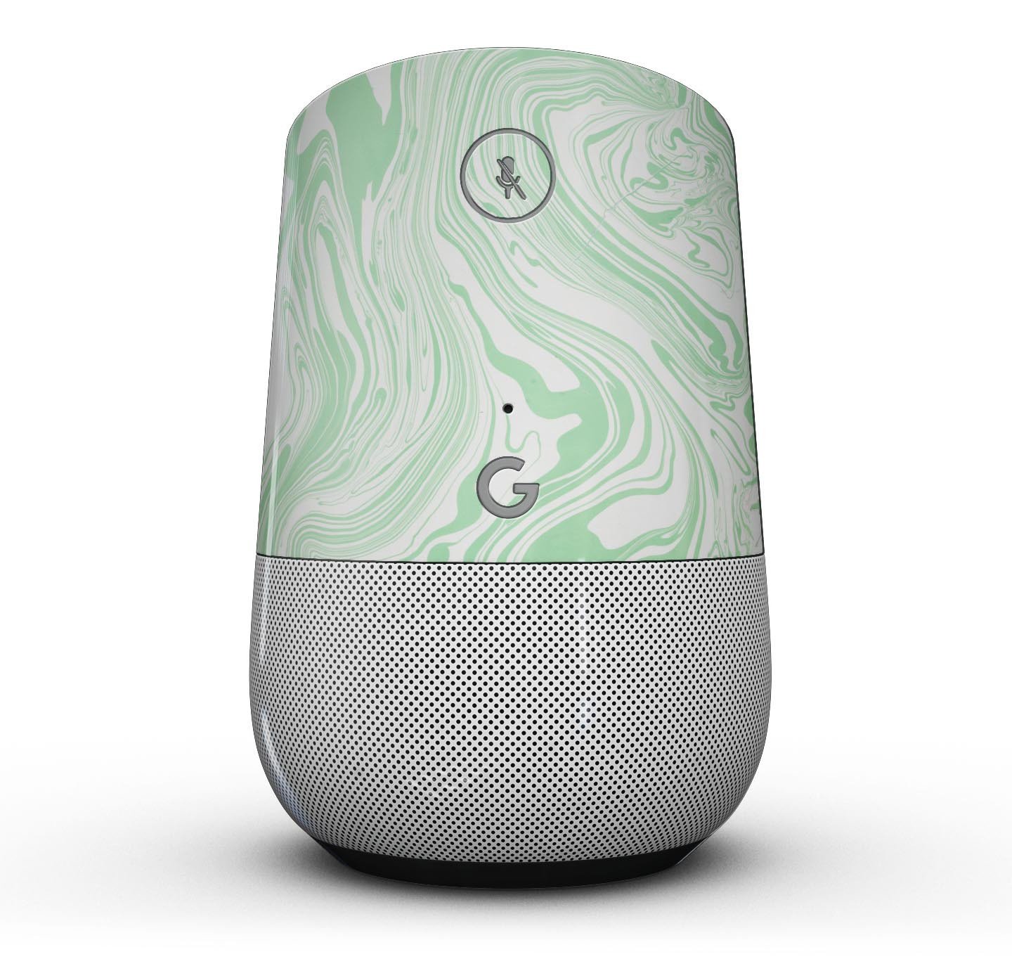 Marbleized Swirling Green Full-Body Skin Kit for Google Home Assistant, showcasing a stylish design and precision fit.