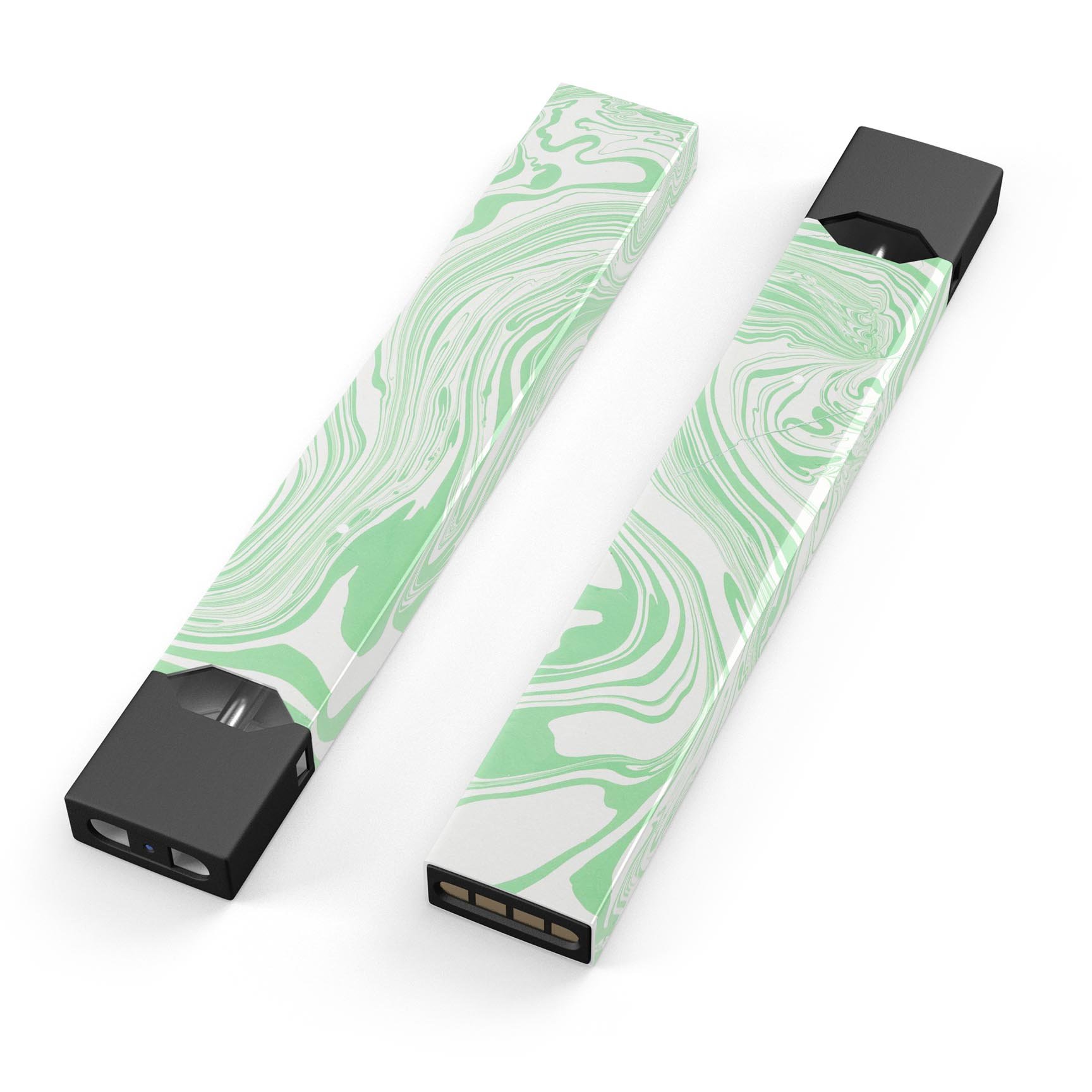 Marbleized Swirling Green skin-wrap sticker designed for JUUL vaping device, showcasing a stylish and protective design.