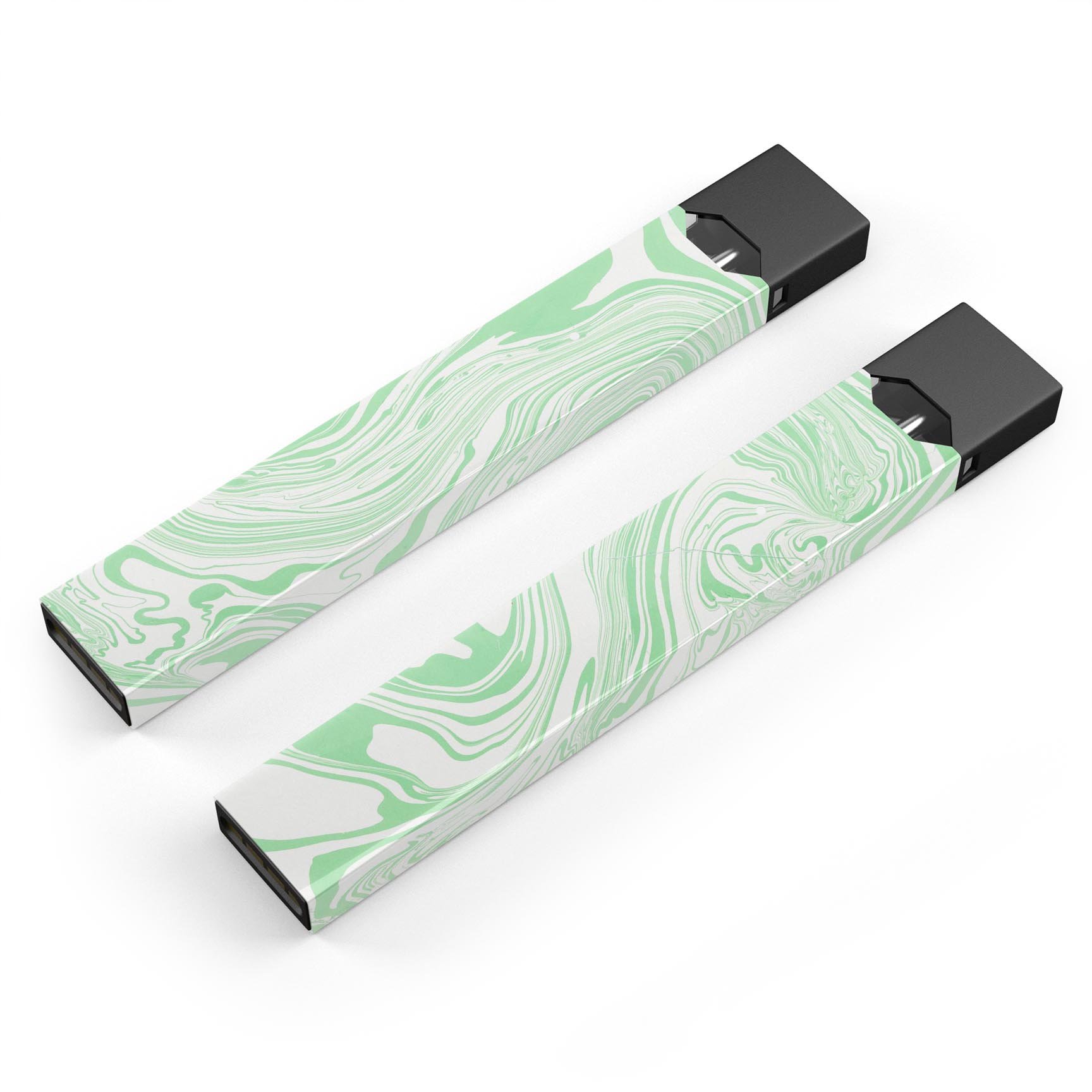 Marbleized Swirling Green skin-wrap sticker designed for JUUL vaping device, showcasing a stylish and protective design.