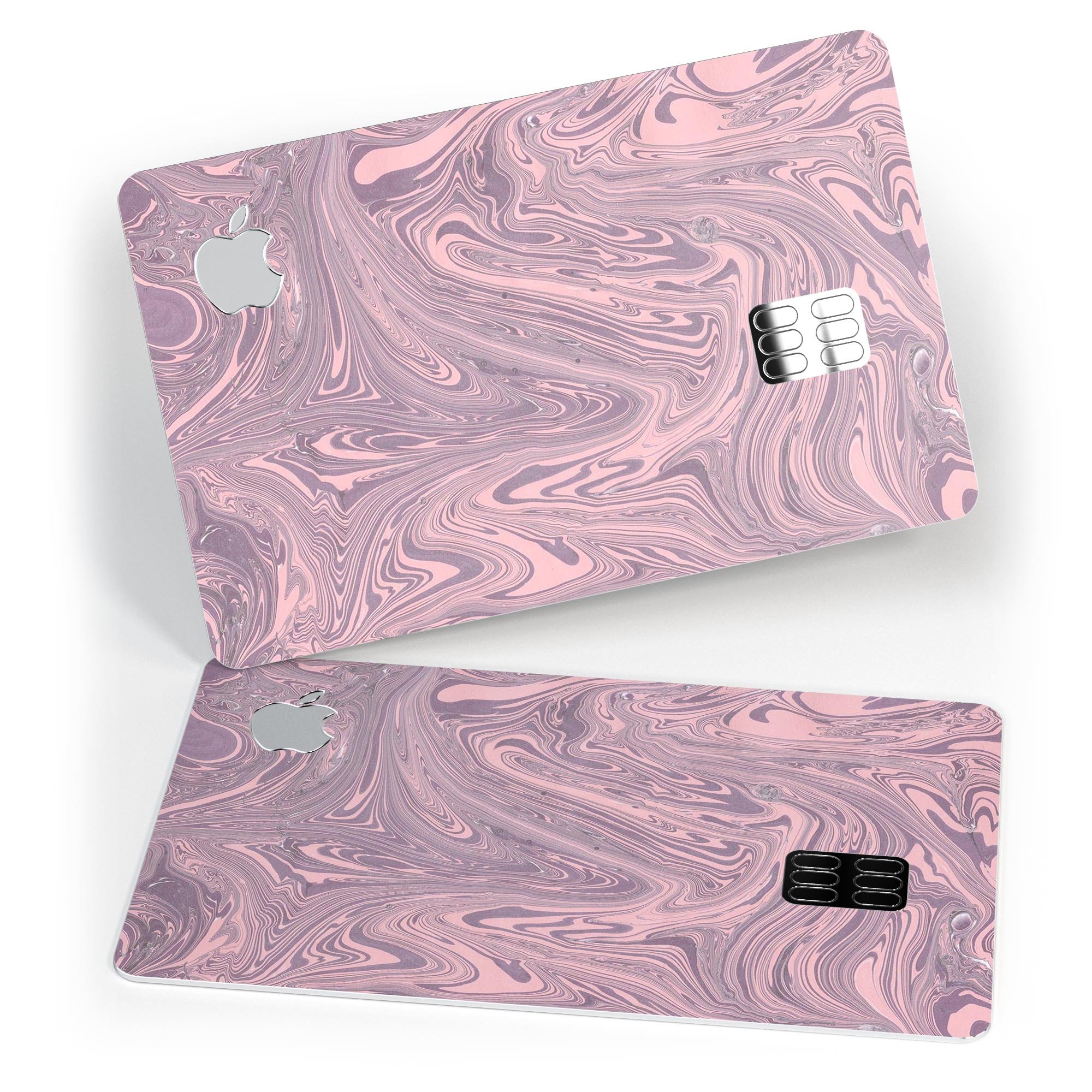 Marbleized Swirling Pink and Purple decal for Apple Card, showcasing vibrant colors and a stylish design.