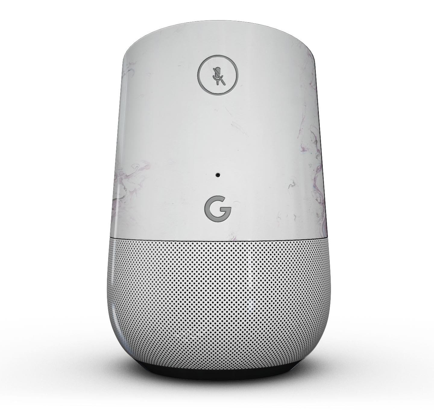 Marbleized Swirling Pinks Full-Body Skin Kit for Google Home Assistant, showcasing a vibrant pink design with a glossy finish.