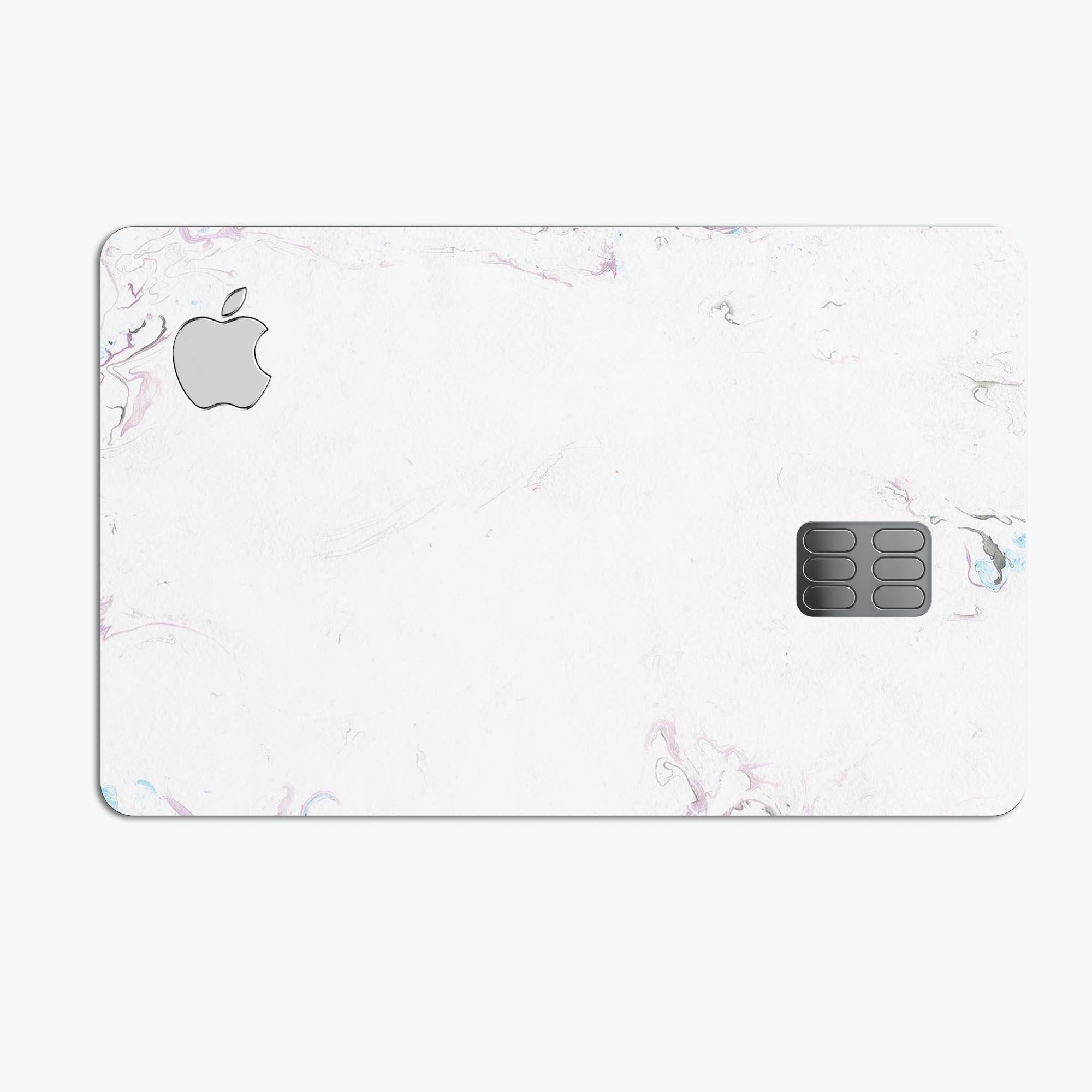 Marbleized Swirling Pinks Border skin for Apple Card, showcasing a stylish design with premium vinyl protection.