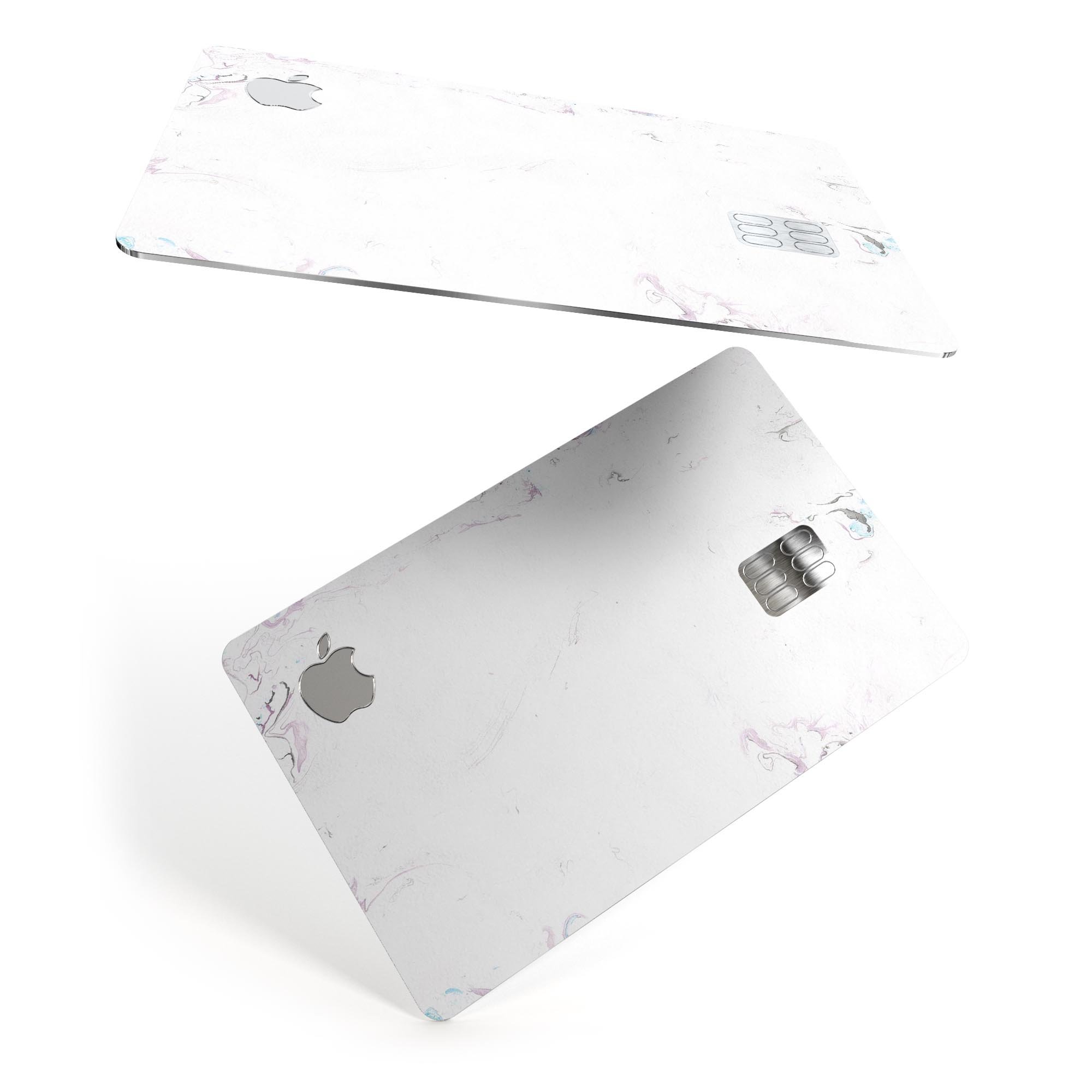 Marbleized Swirling Pinks Border skin for Apple Card, showcasing a stylish design with premium vinyl protection.