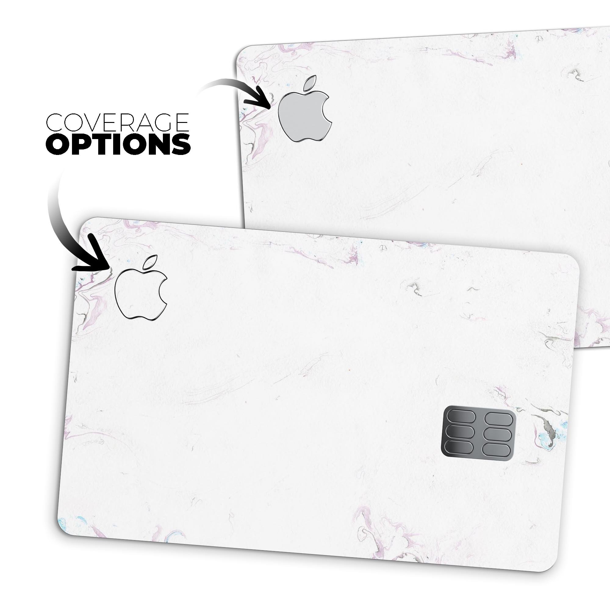 Marbleized Swirling Pinks Border skin for Apple Card, showcasing a stylish design with premium vinyl protection.