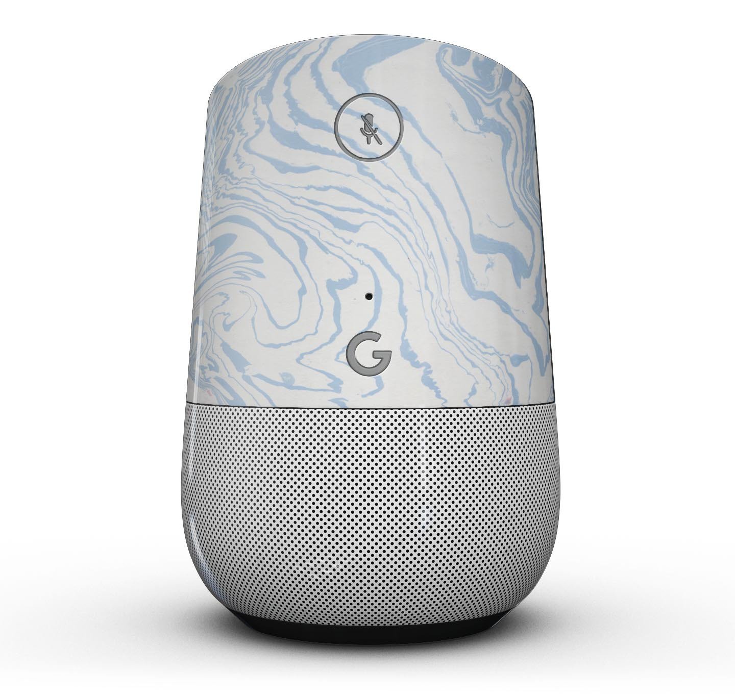 Marbleized Swirling Soft Blue Full-Body Skin Kit for Google Home, showcasing a stylish design and perfect fit.