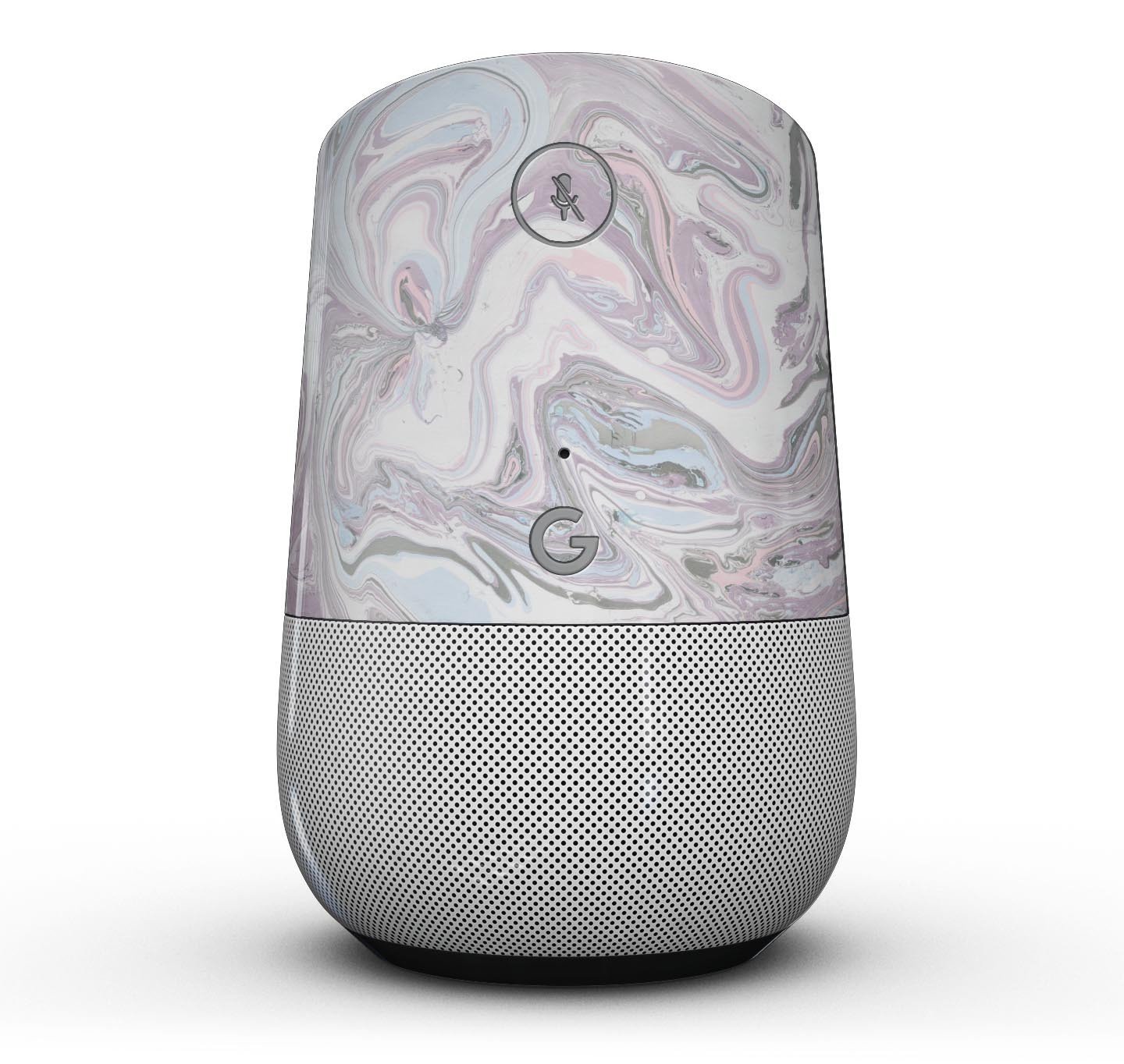 Marbleized Swirling Soft Purple Full-Body Skin Kit for Google Home Assistant, showcasing a stylish design and precision fit.