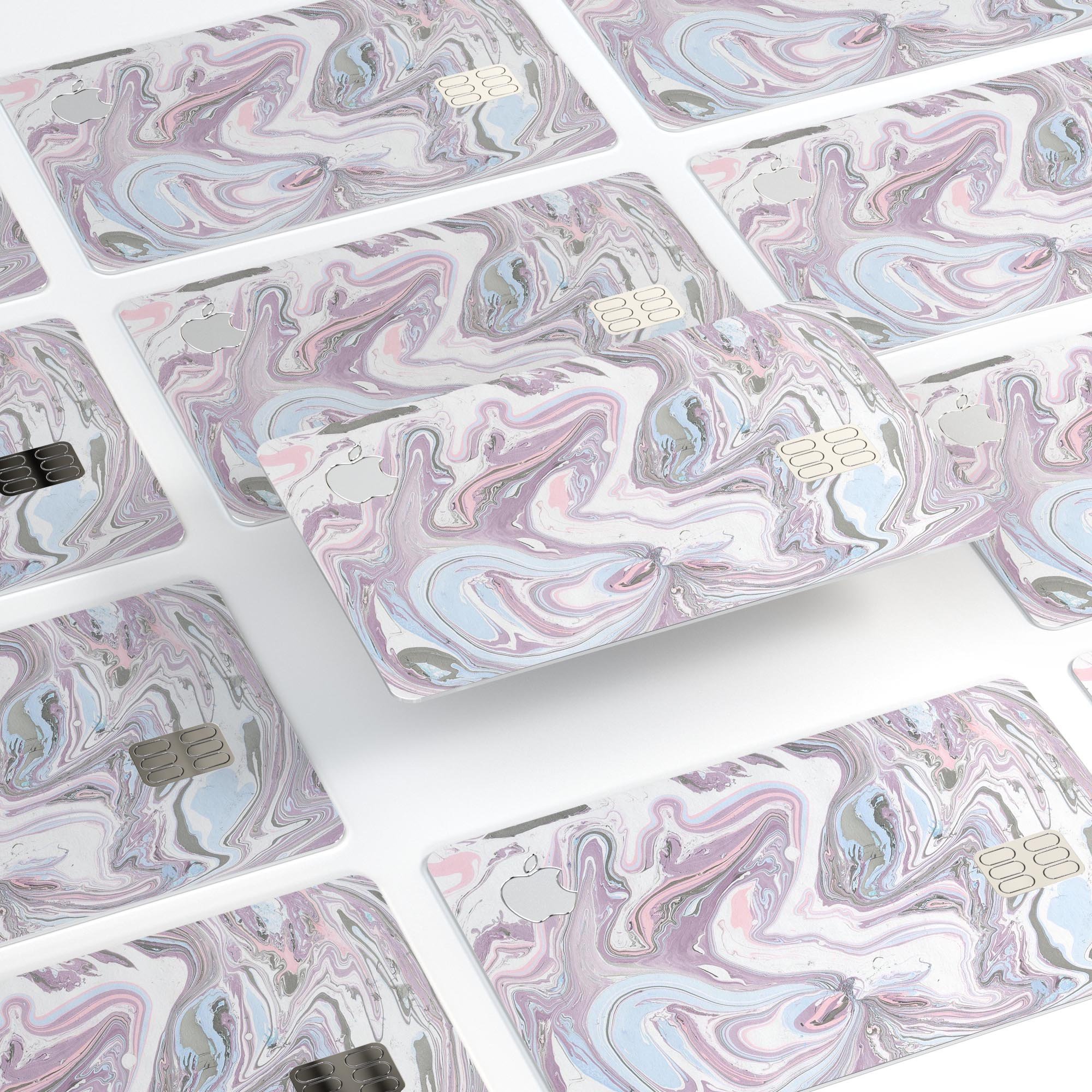 Marbleized Swirling Soft Purple decal skin for Apple Card, showcasing its elegant design and premium quality.