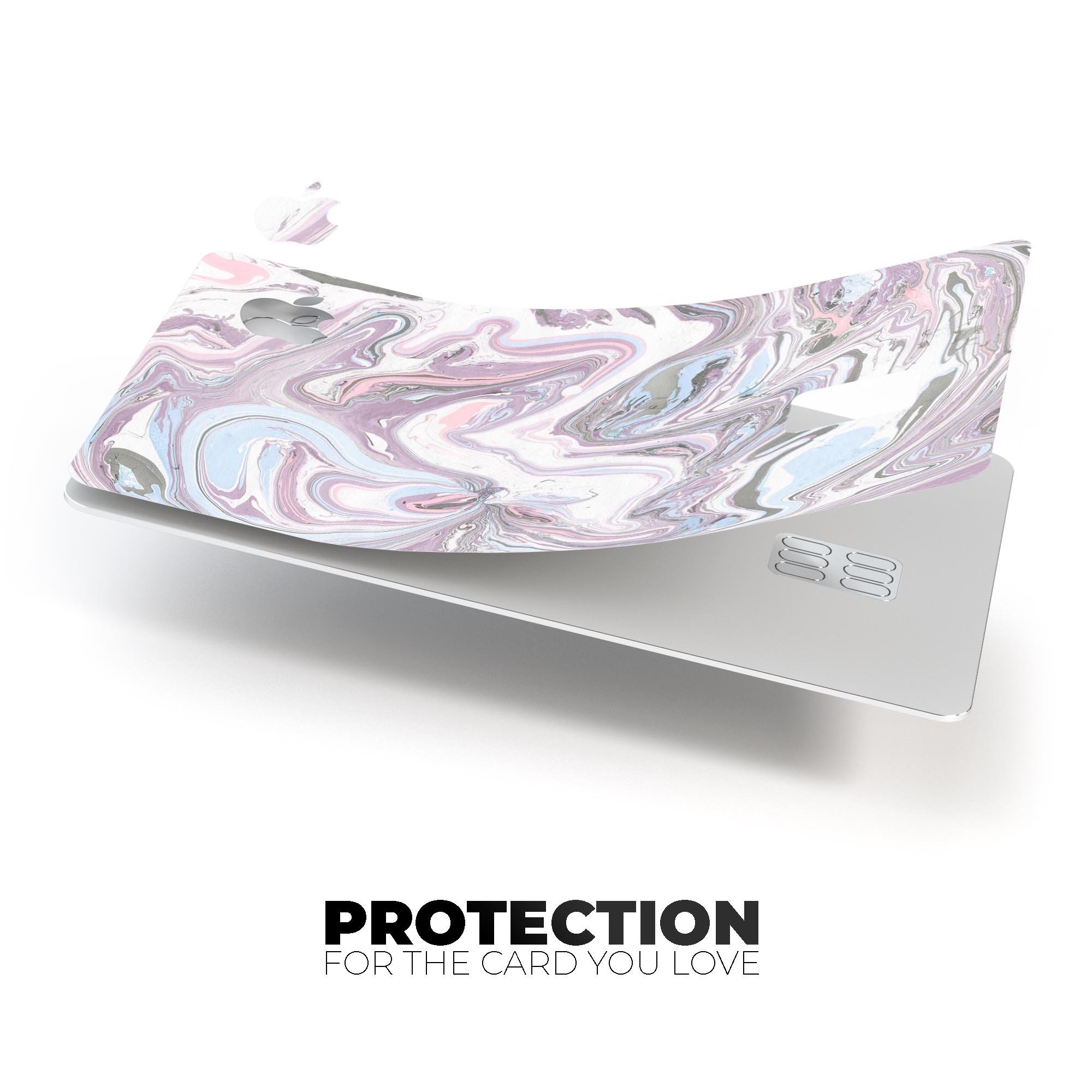 Marbleized Swirling Soft Purple decal skin for Apple Card, showcasing its elegant design and premium quality.