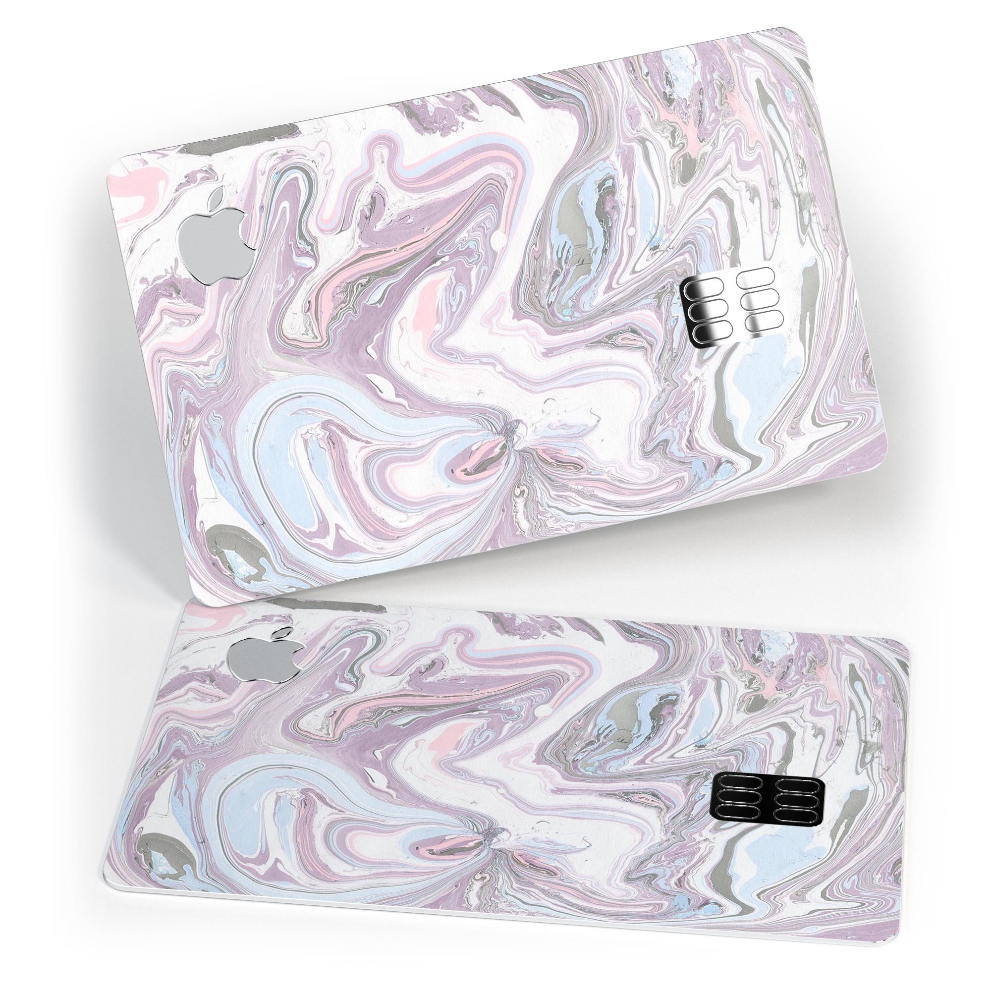 Marbleized Swirling Soft Purple decal skin for Apple Card, showcasing its elegant design and premium quality.