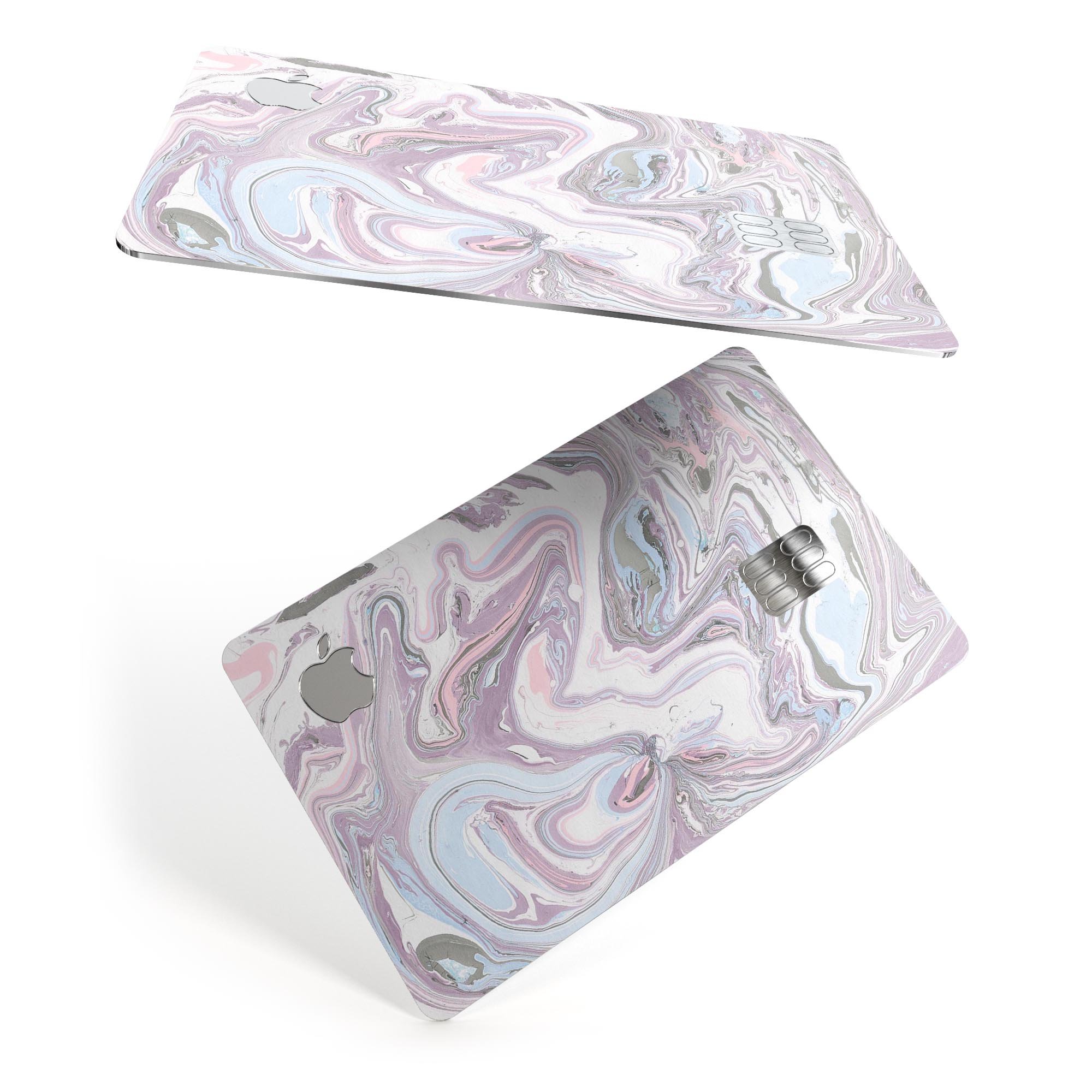 Marbleized Swirling Soft Purple decal skin for Apple Card, showcasing its elegant design and premium quality.