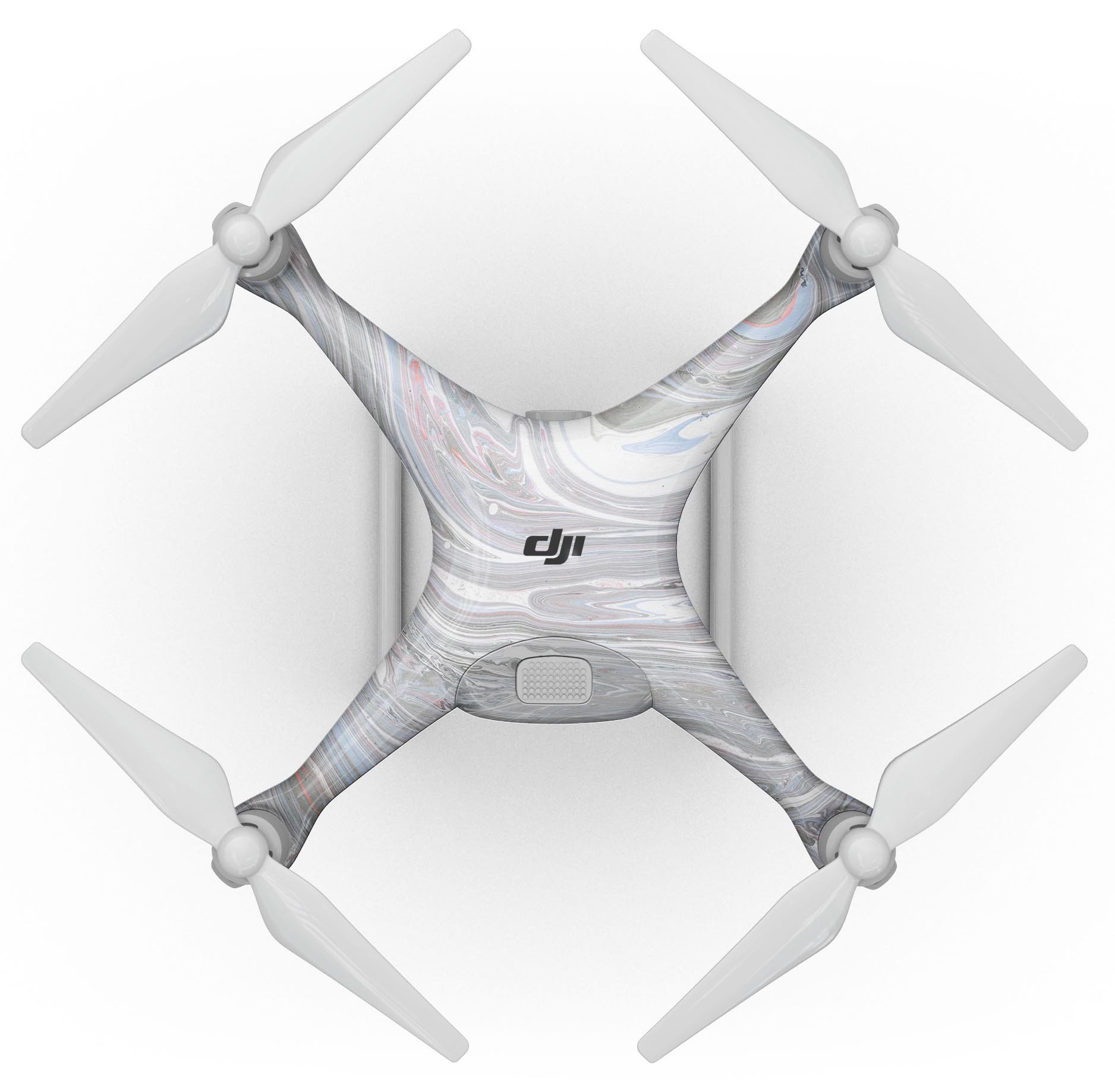 Marbleized Swirling v3 Full-Body Skin Kit for DJI Phantom 4, showcasing a unique design and precision fit.