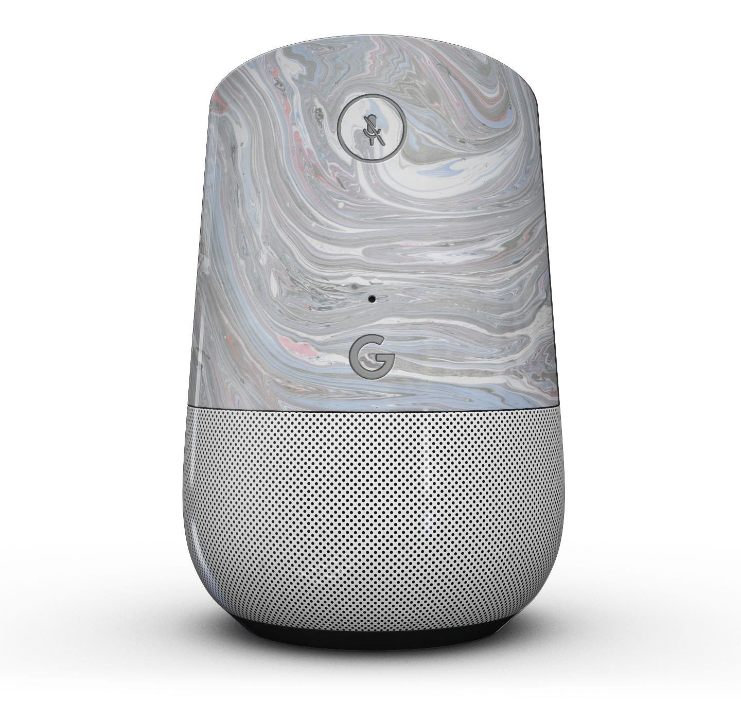 Marbleized Swirling v3 Full-Body Skin Kit for Google Home, showcasing a stylish marble design with a glossy finish.