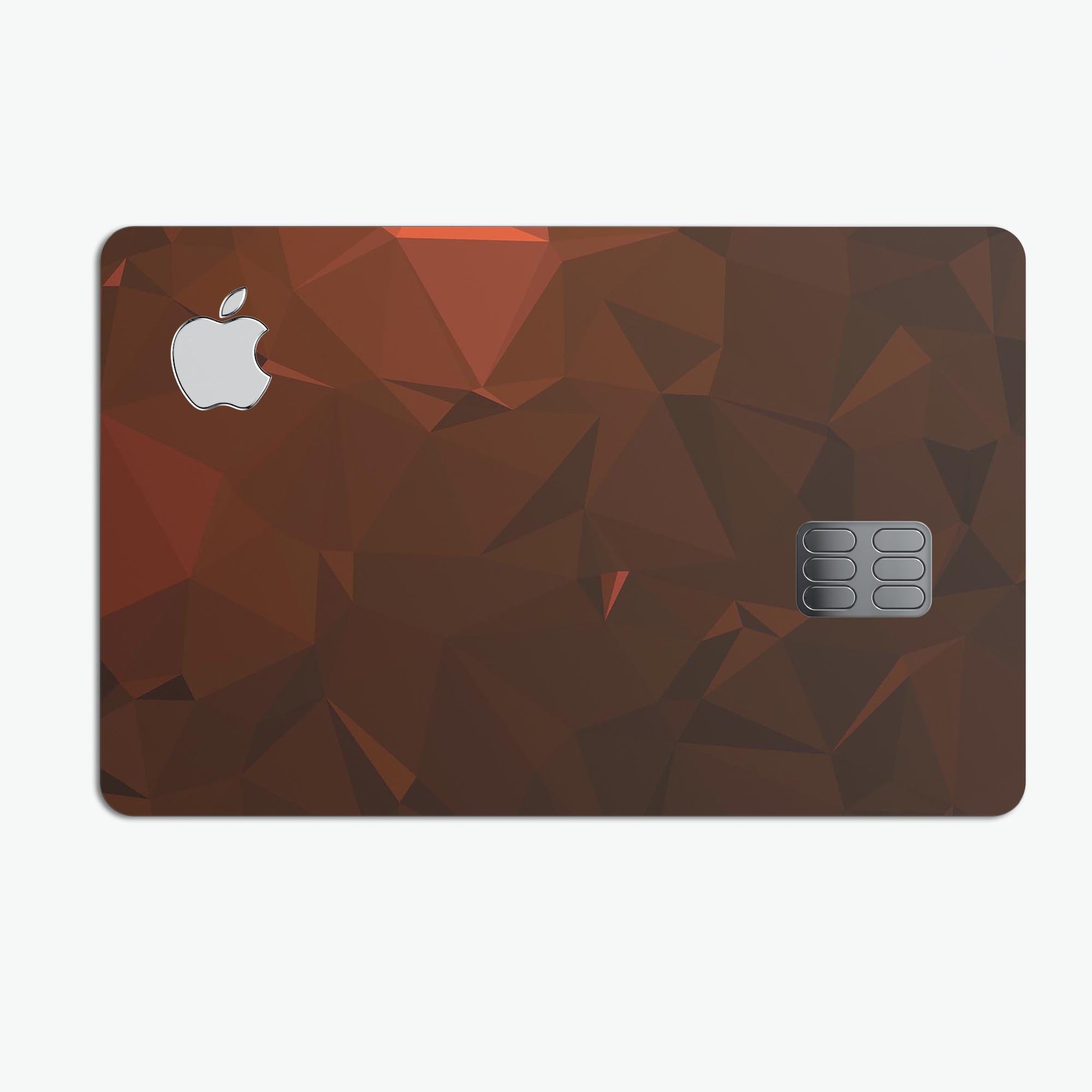 Maroon Abstract Geometric Shapes skin for Apple Card, showcasing a stylish design and premium quality vinyl material.