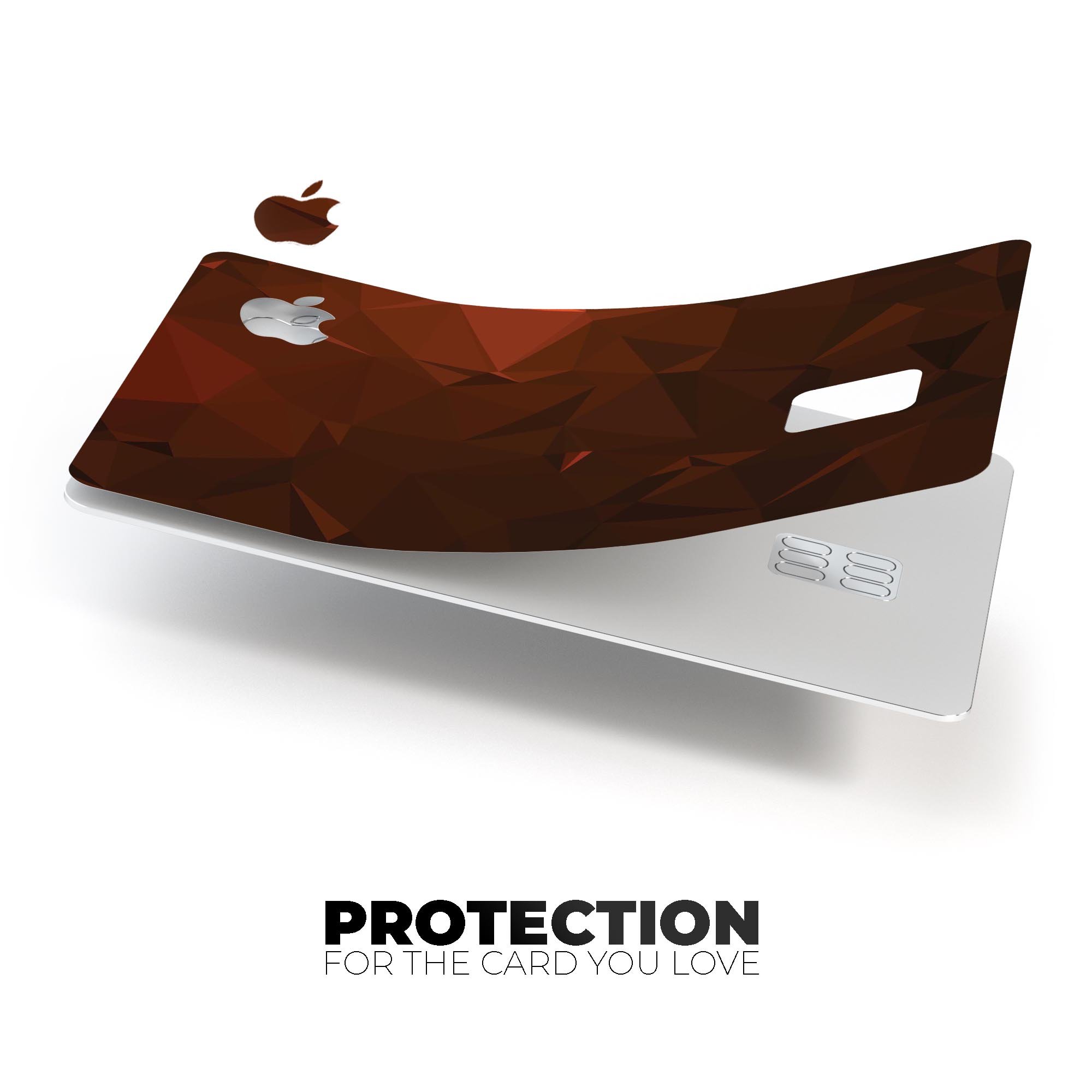 Maroon Abstract Geometric Shapes skin for Apple Card, showcasing a stylish design and premium quality vinyl material.