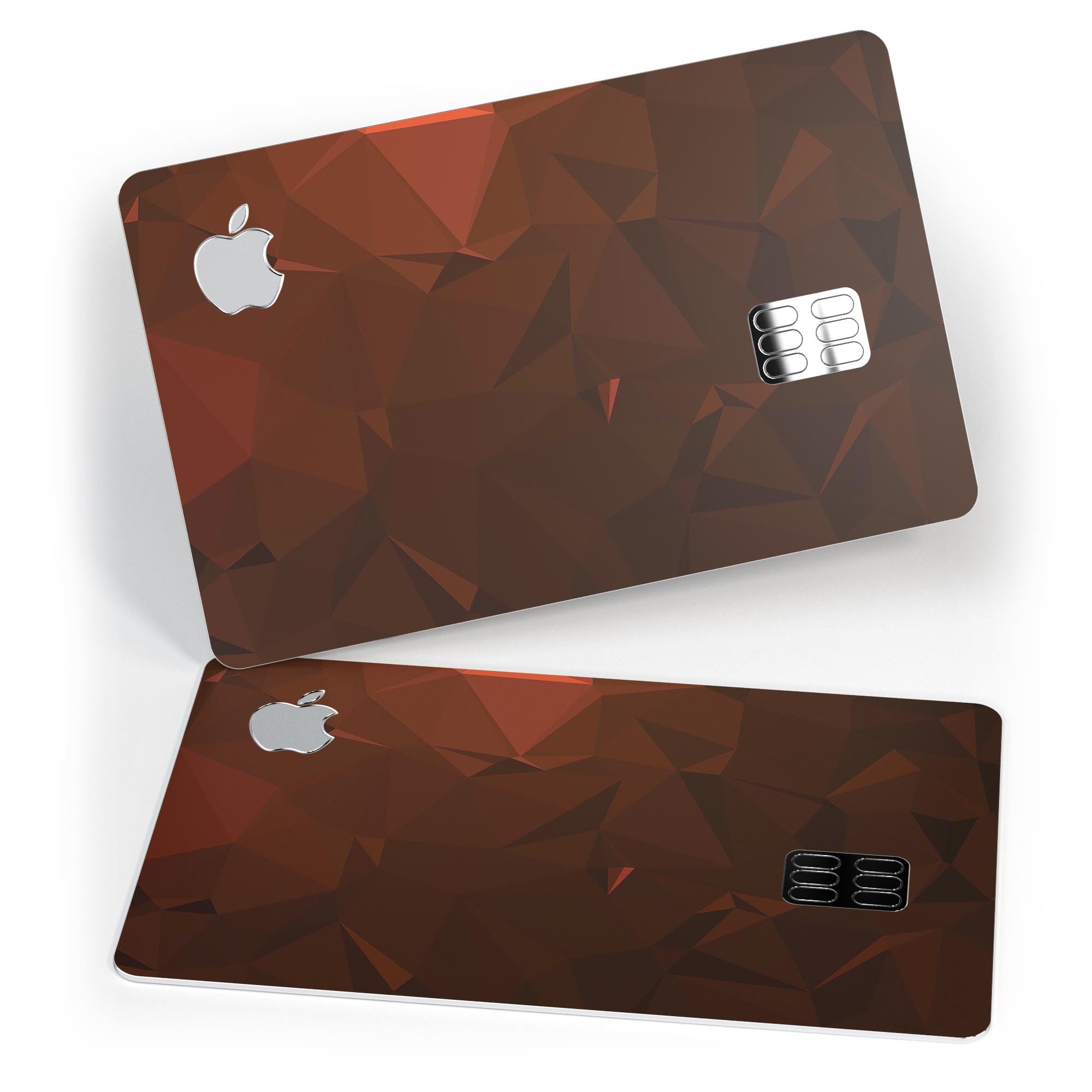 Maroon Abstract Geometric Shapes skin for Apple Card, showcasing a stylish design and premium quality vinyl material.