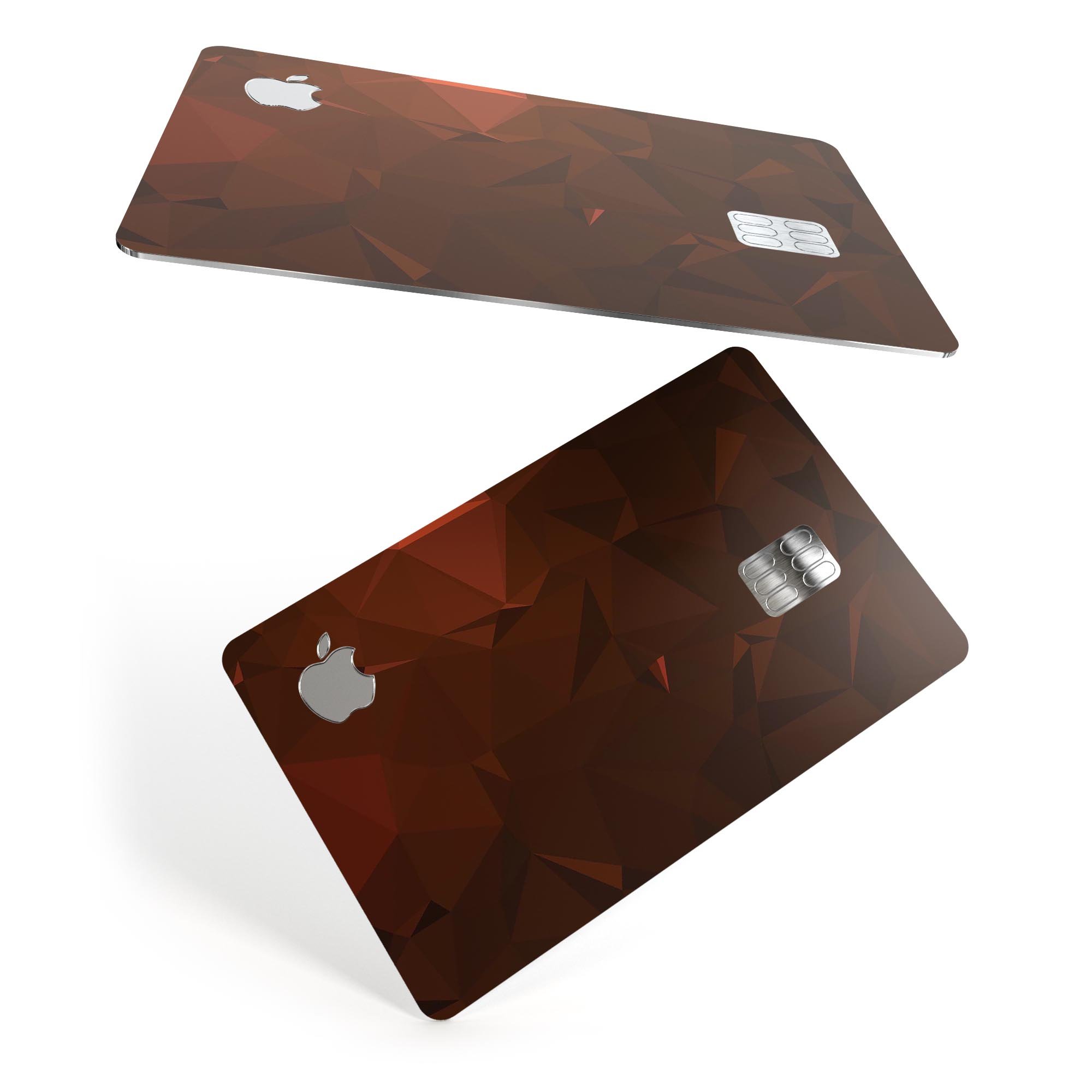 Maroon Abstract Geometric Shapes skin for Apple Card, showcasing a stylish design and premium quality vinyl material.