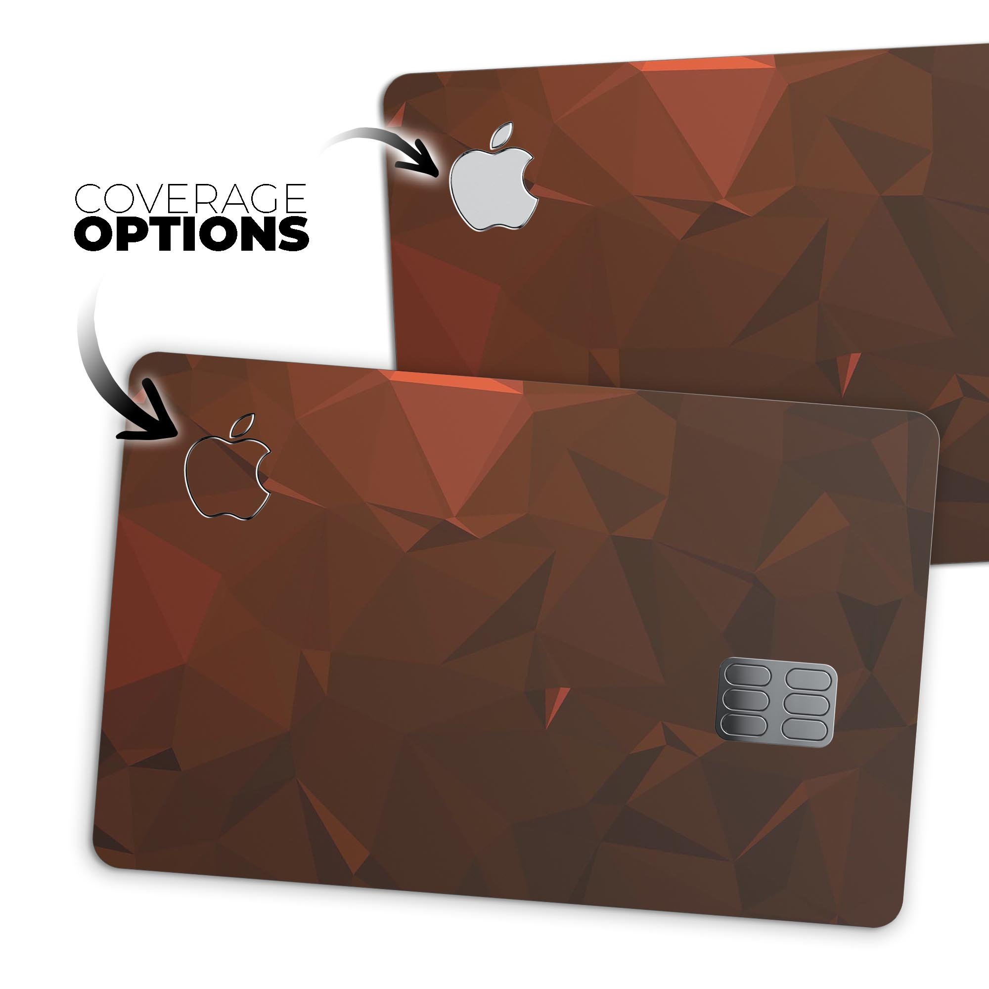 Maroon Abstract Geometric Shapes skin for Apple Card, showcasing a stylish design and premium quality vinyl material.