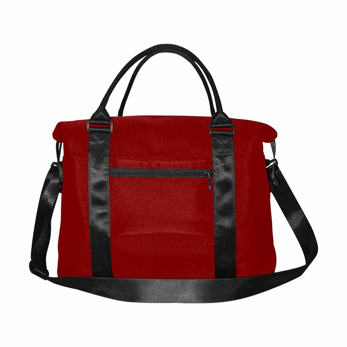 Large maroon red duffel bag made from durable oxford fabric, featuring handles and an adjustable strap for comfortable carrying.