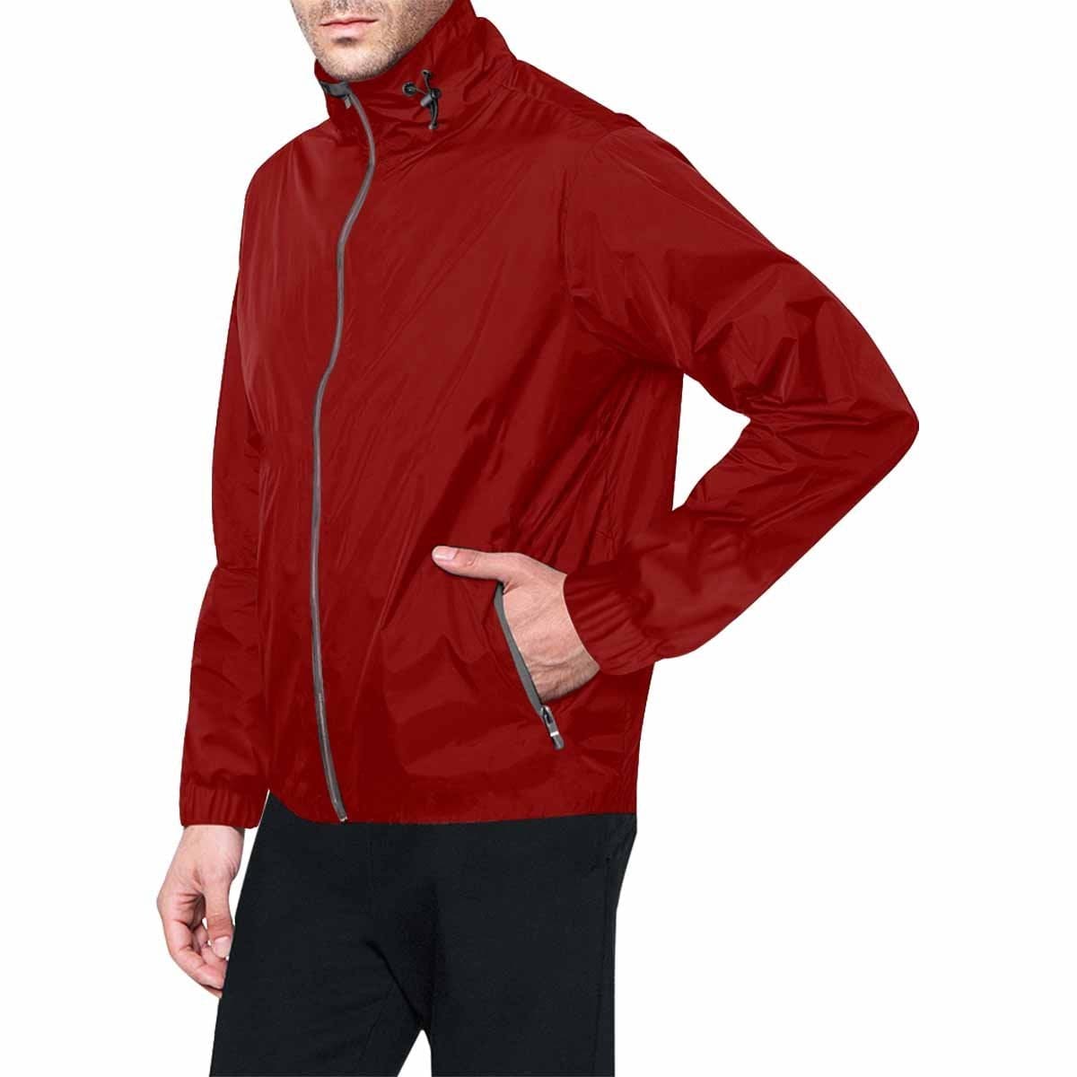 Maroon Red Hooded Windbreaker Jacket for men and women, featuring a stylish design, adjustable hood, and zippered pockets.