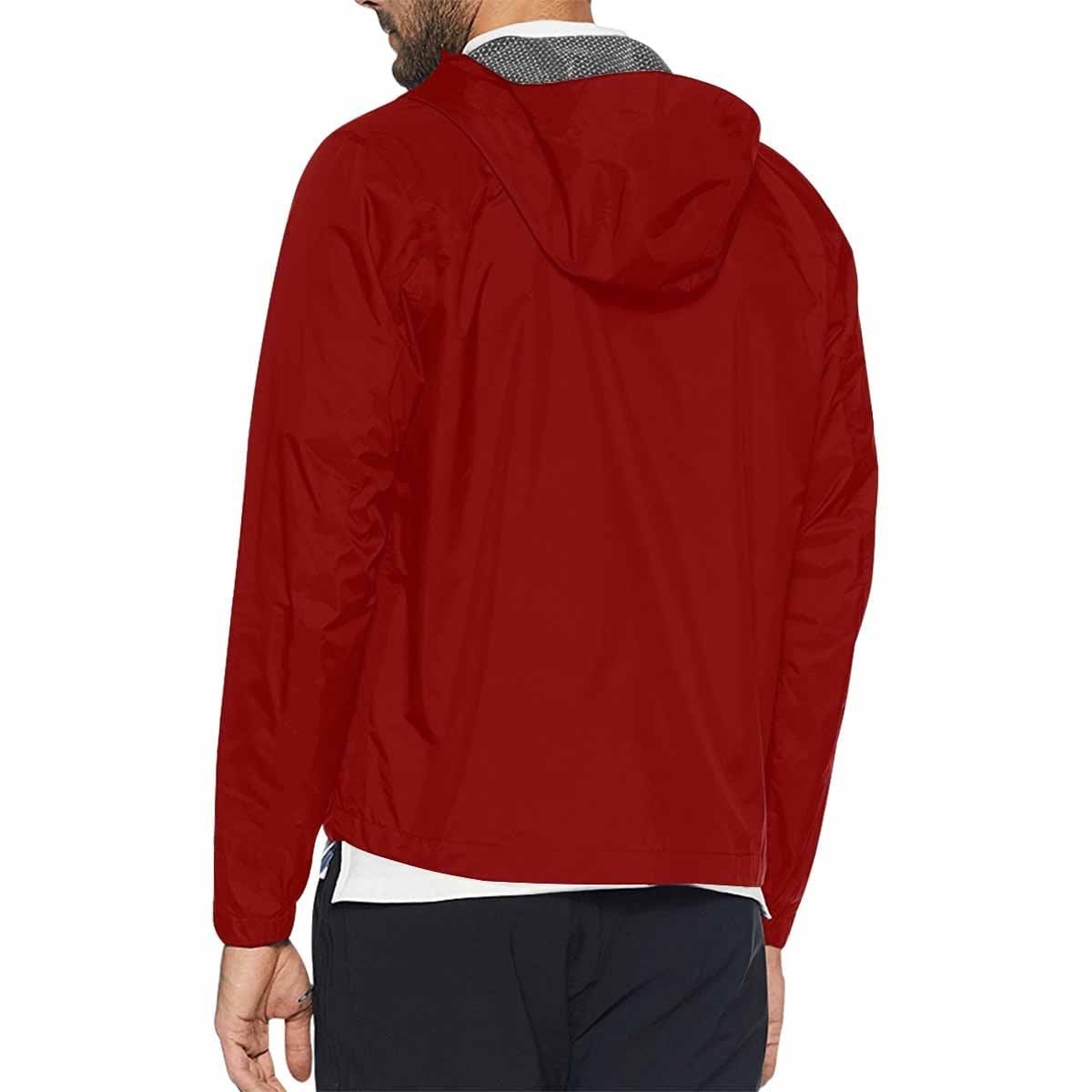 Maroon Red Hooded Windbreaker Jacket for men and women, featuring a stylish design, adjustable hood, and zippered pockets.