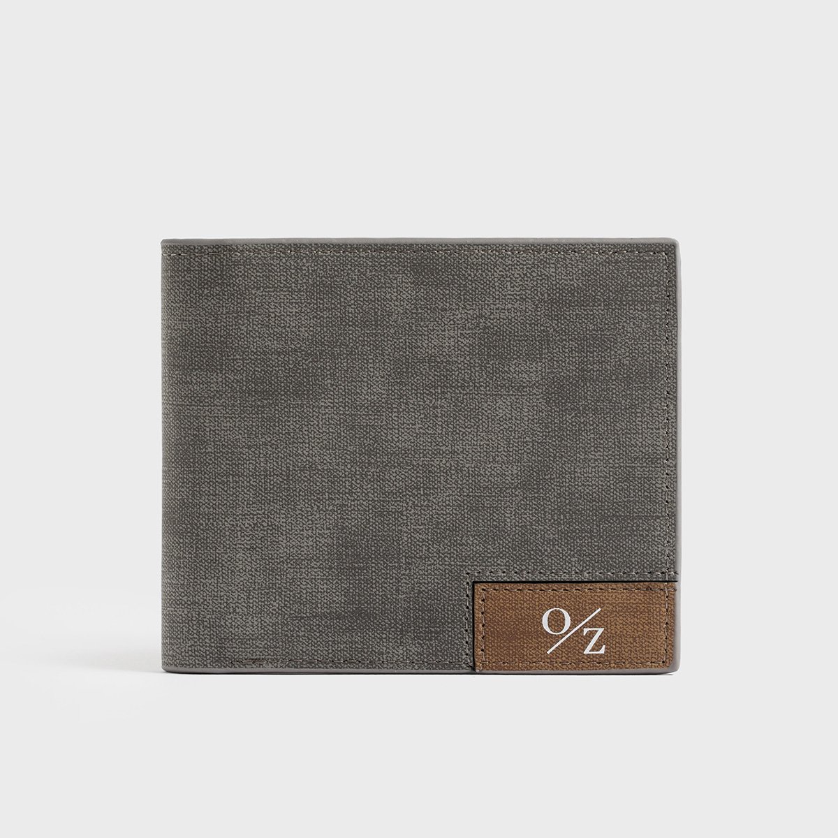 Men's Casual Bi-Fold Wallet in Blue and Grey, showcasing its smooth exterior and multiple pockets.