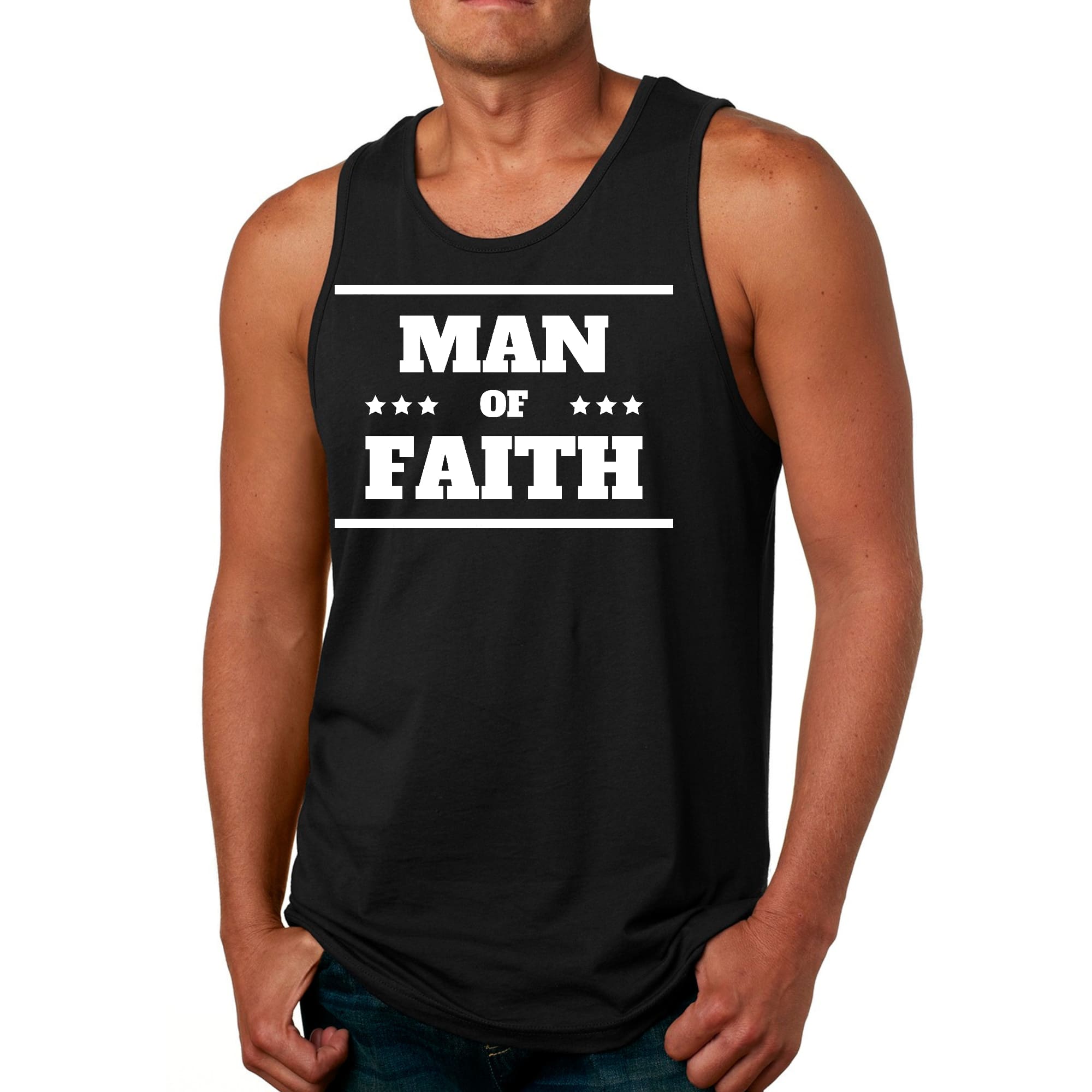 Men's Fitness Tank Top Graphic T-shirt featuring a motivational design, made from soft preshrunk cotton for comfort during workouts.