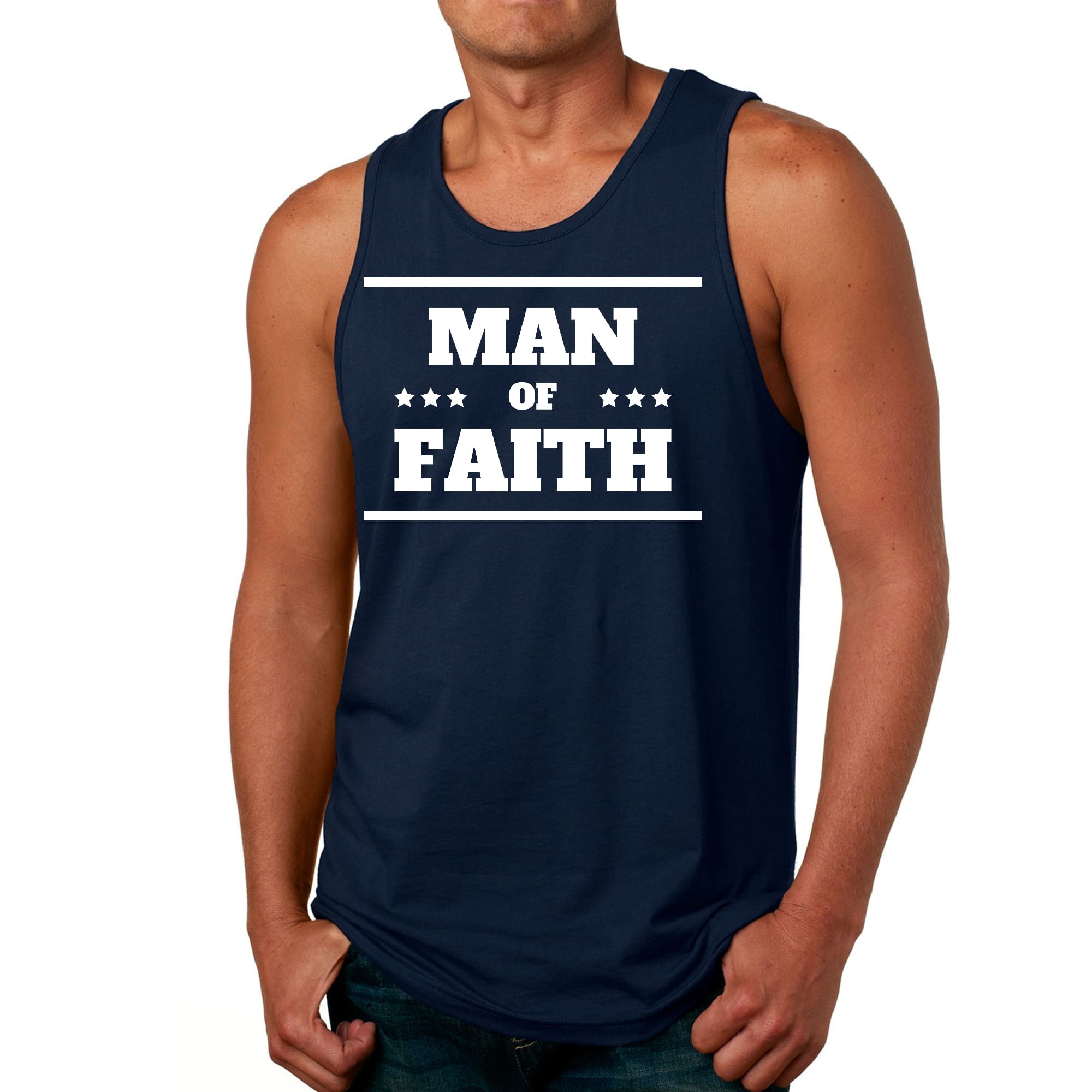 Men's Fitness Tank Top Graphic T-shirt featuring a motivational design, made from soft preshrunk cotton for comfort during workouts.