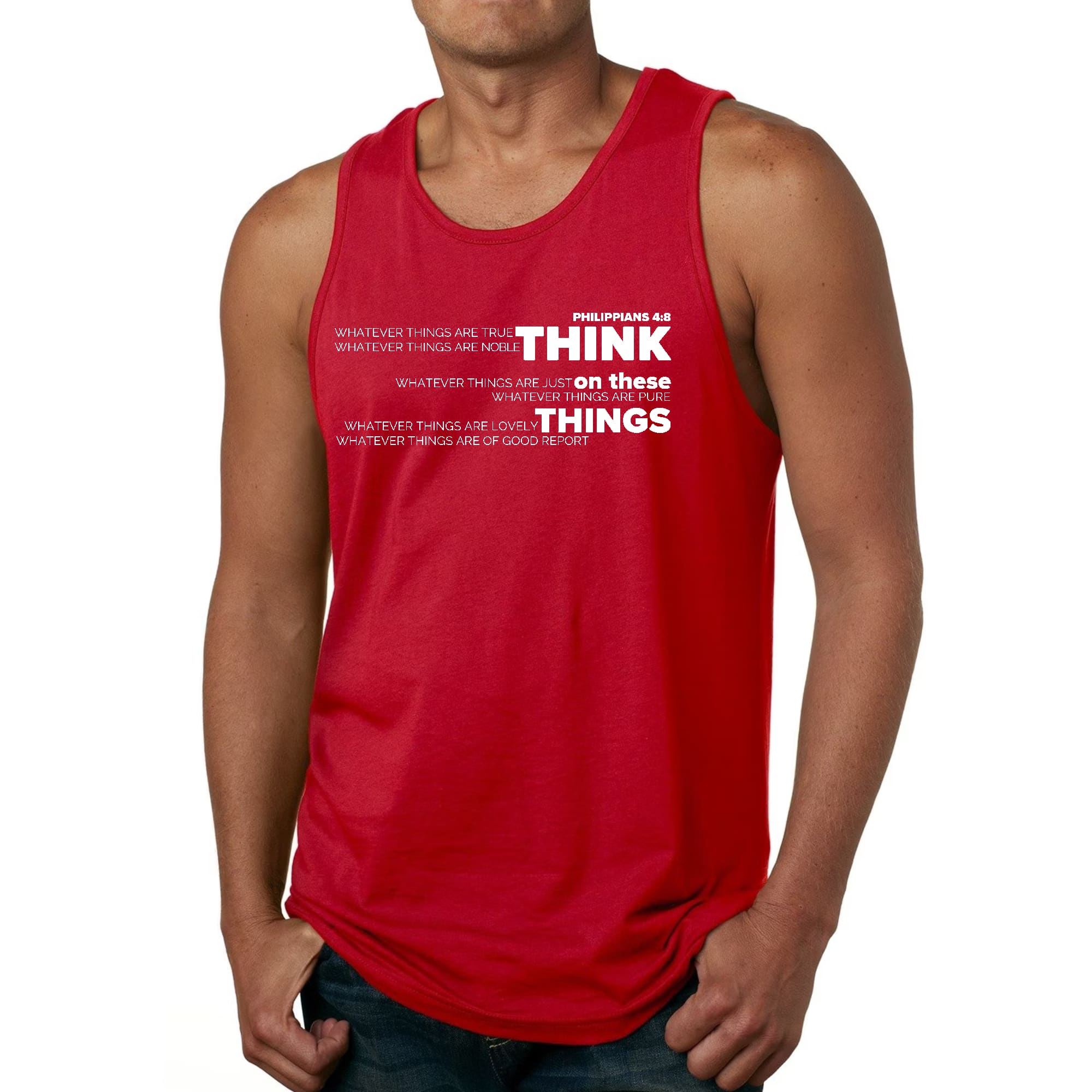 Men's Fitness Tank Top Graphic T-shirt featuring motivational text, made from soft preshrunk cotton for comfort during workouts.