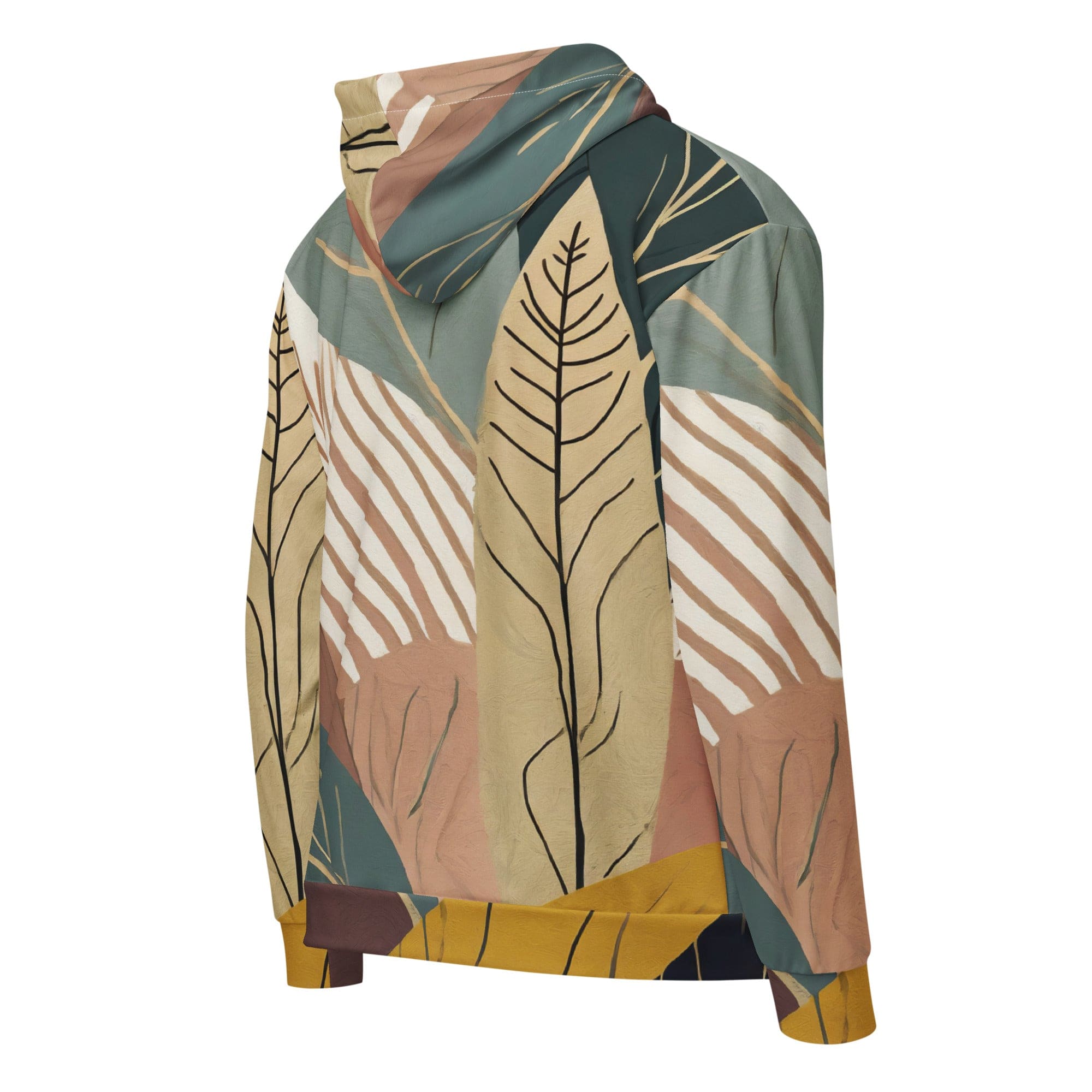 Mens Full Zip Graphic Hoodie featuring a Boho Style Print, showcasing a relaxed fit and double-lined hood.