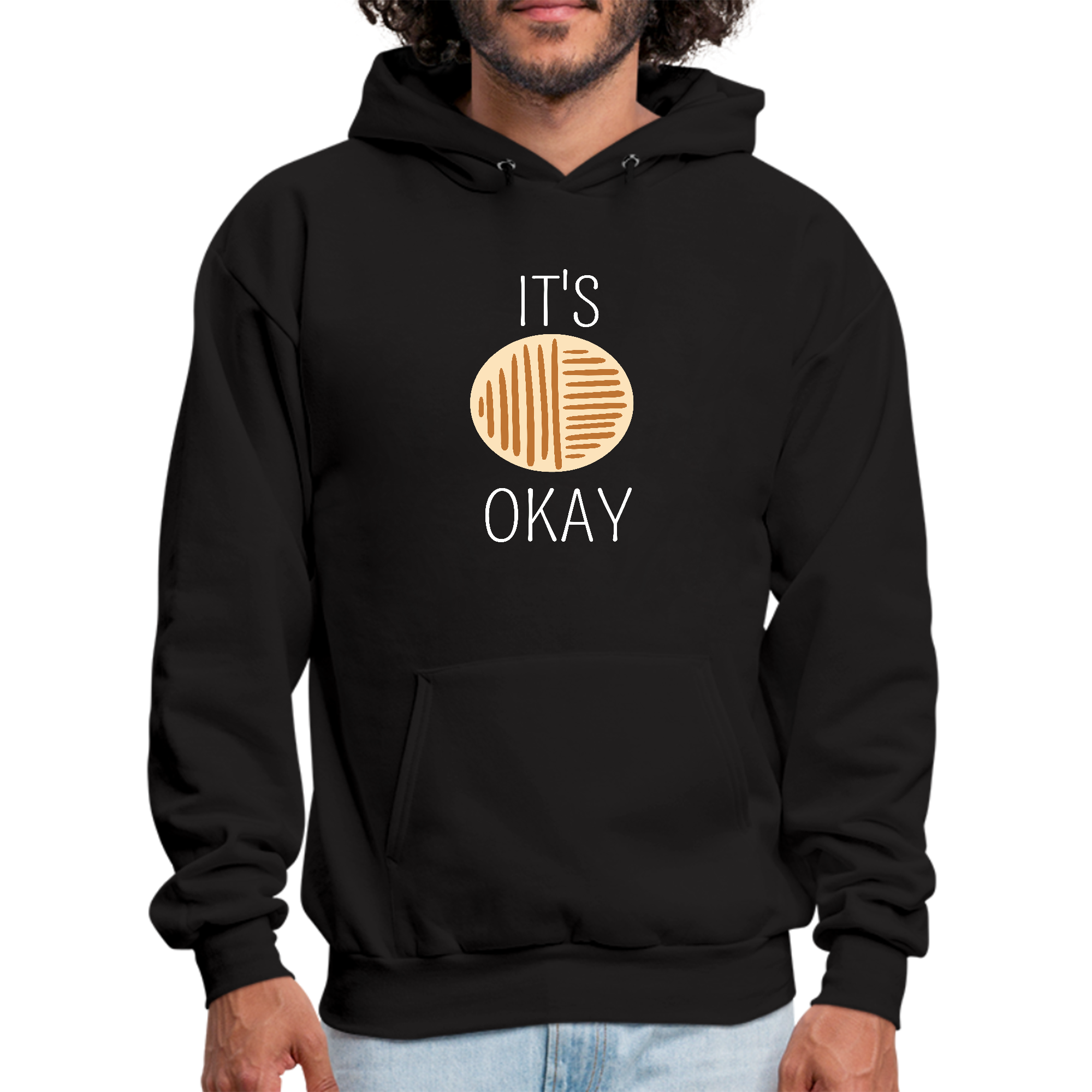 Mens Graphic Hoodie featuring the phrase 'Say it Soul, it's Okay', showcasing a comfortable fit and stylish design.