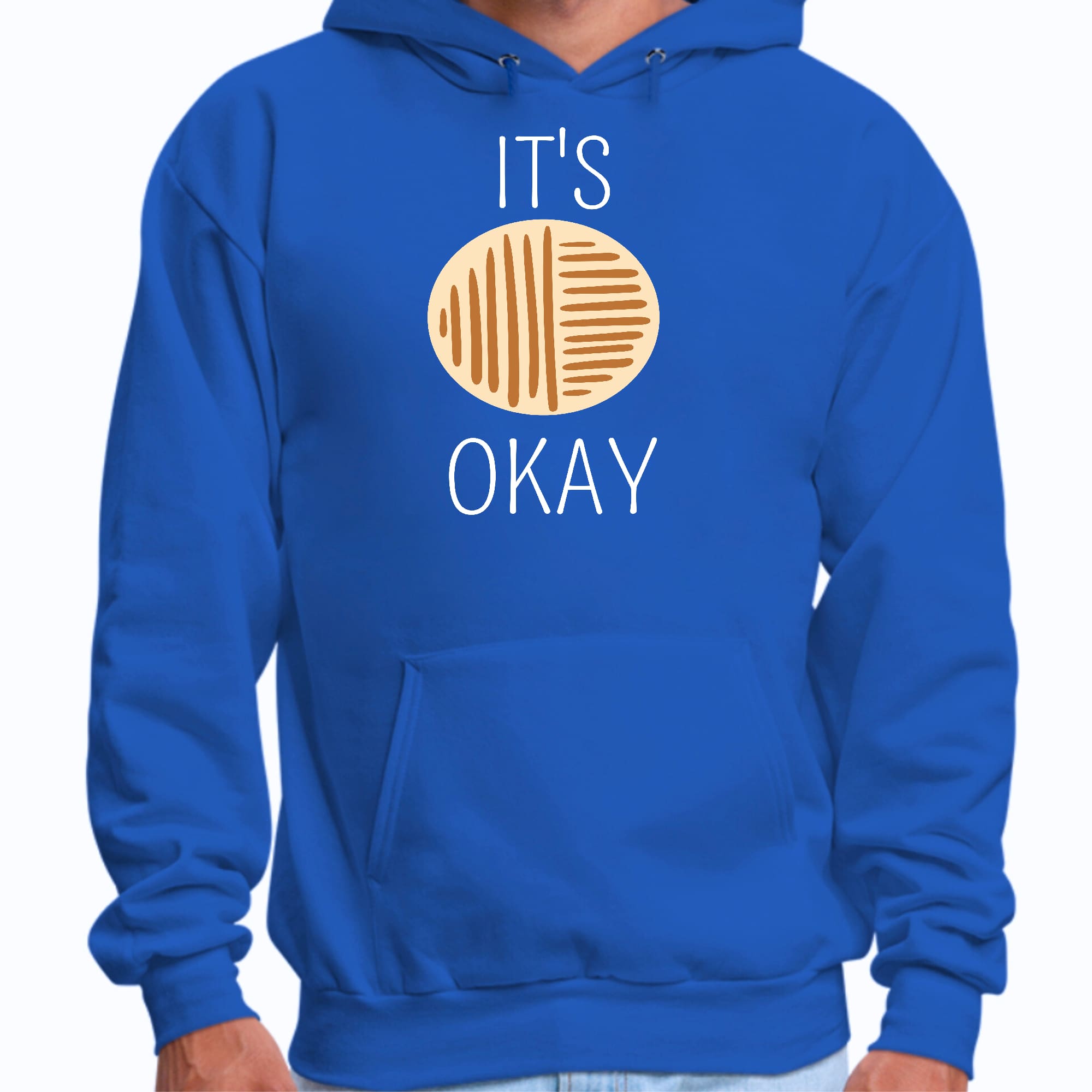 Mens Graphic Hoodie featuring the phrase 'Say it Soul, it's Okay', showcasing a comfortable fit and stylish design.